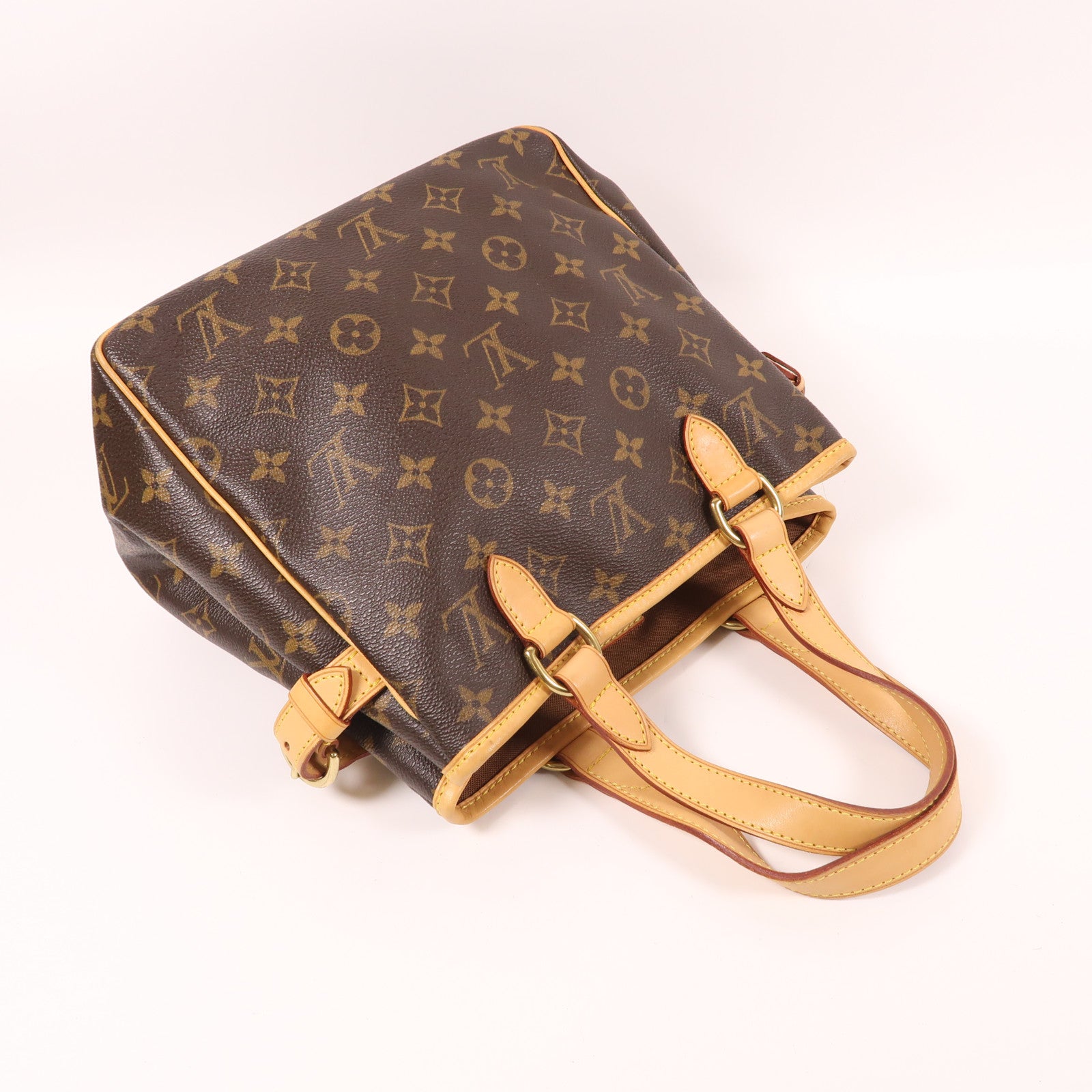 LOUIS VUITTON Monogram Batignolles金扣手挽袋棕色