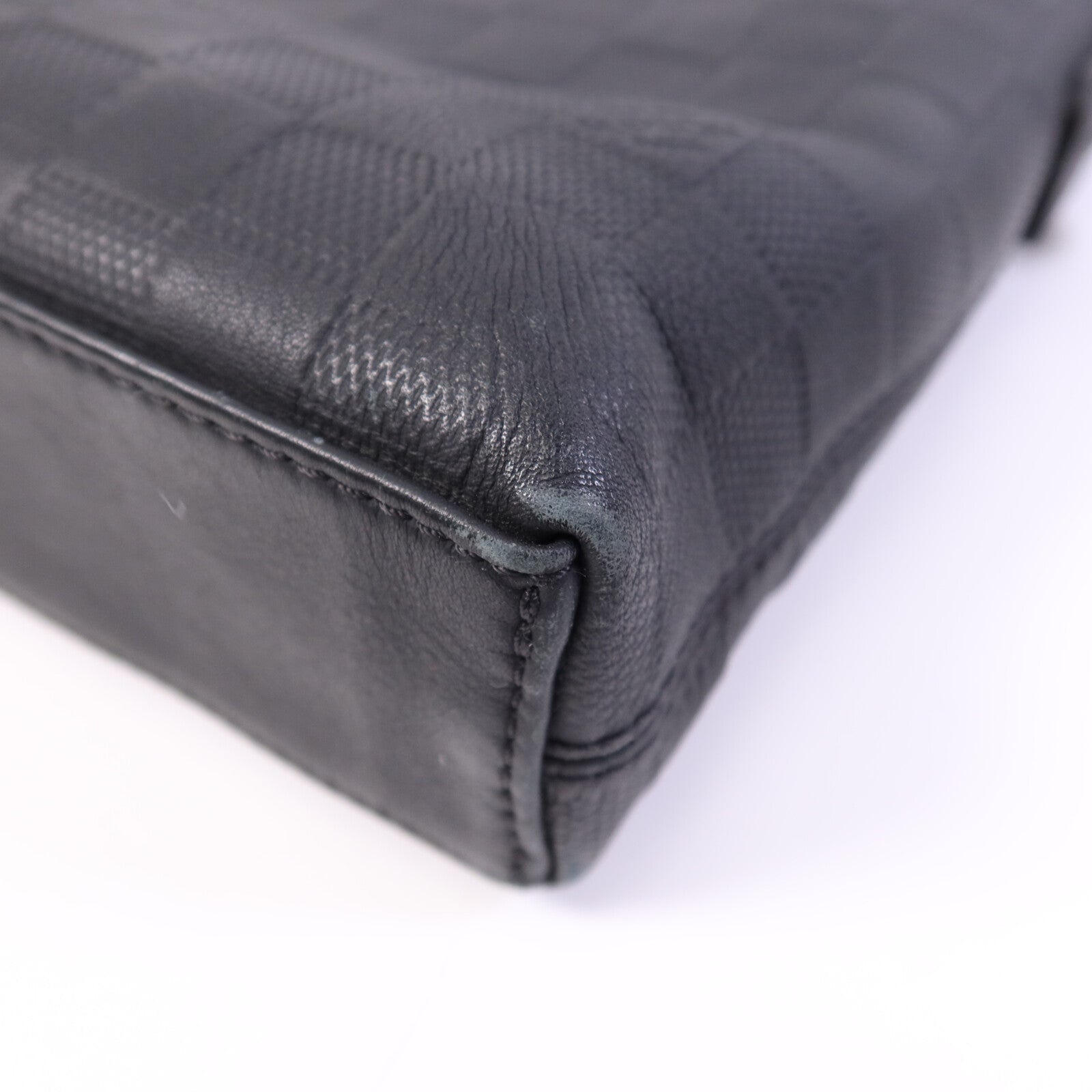 LOUIS VUITTON Damier Infini Porte Document Jour銀扣手挽肩背兩用袋