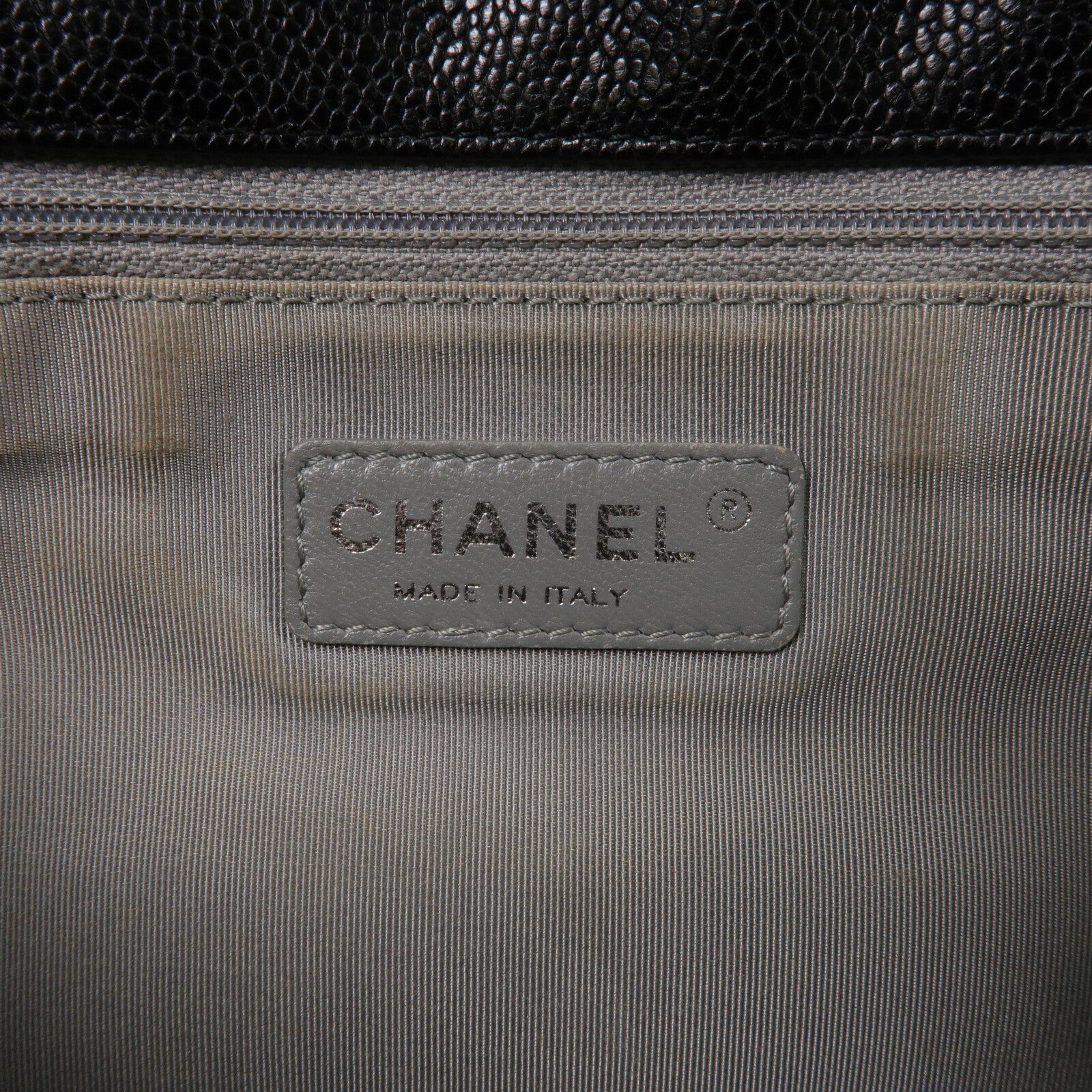 CHANEL 牛皮皮革French Riviera Flap鏈帶肩背袋