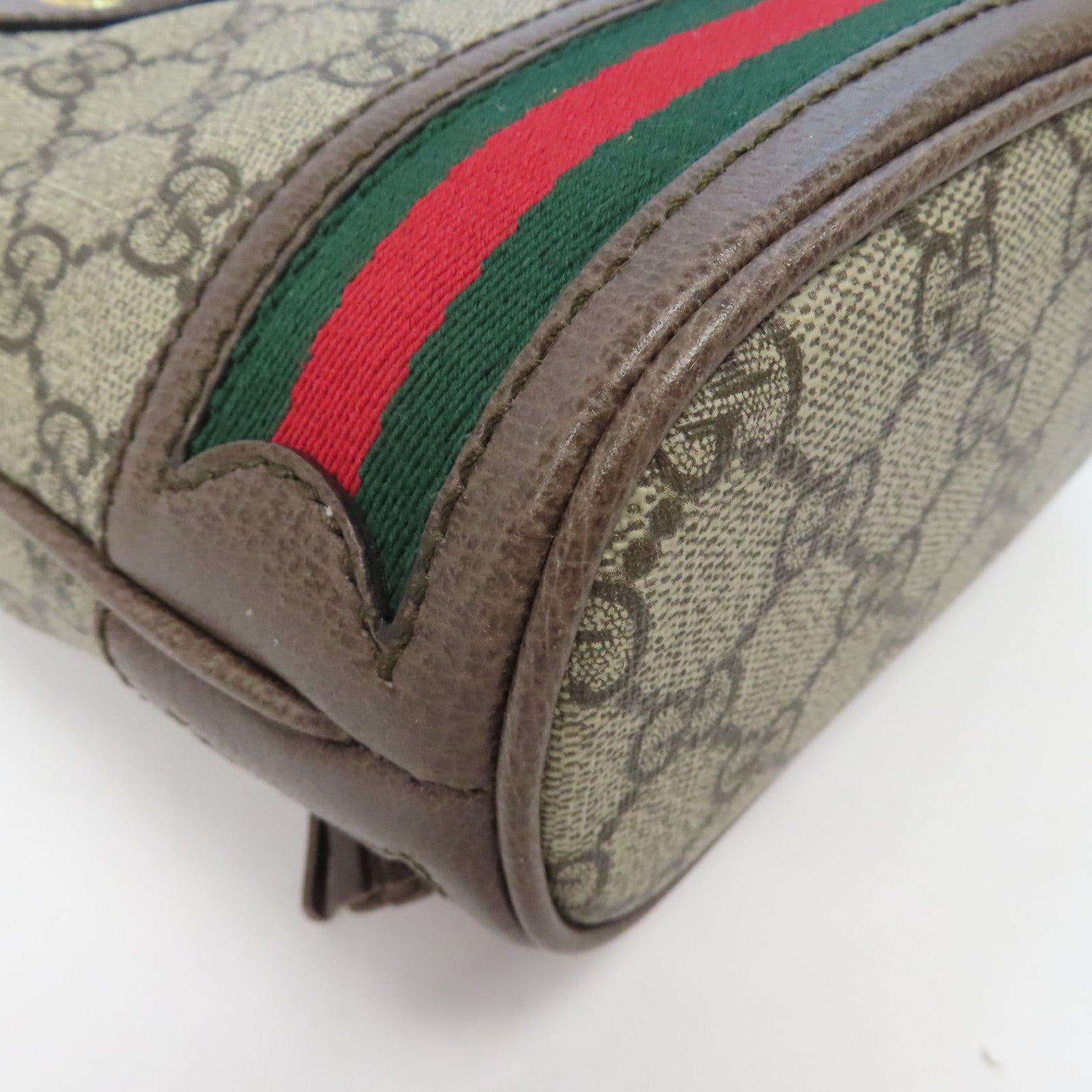 GUCCI 塗層帆布Ophidia Mini Bucket金扣肩背袋啡色