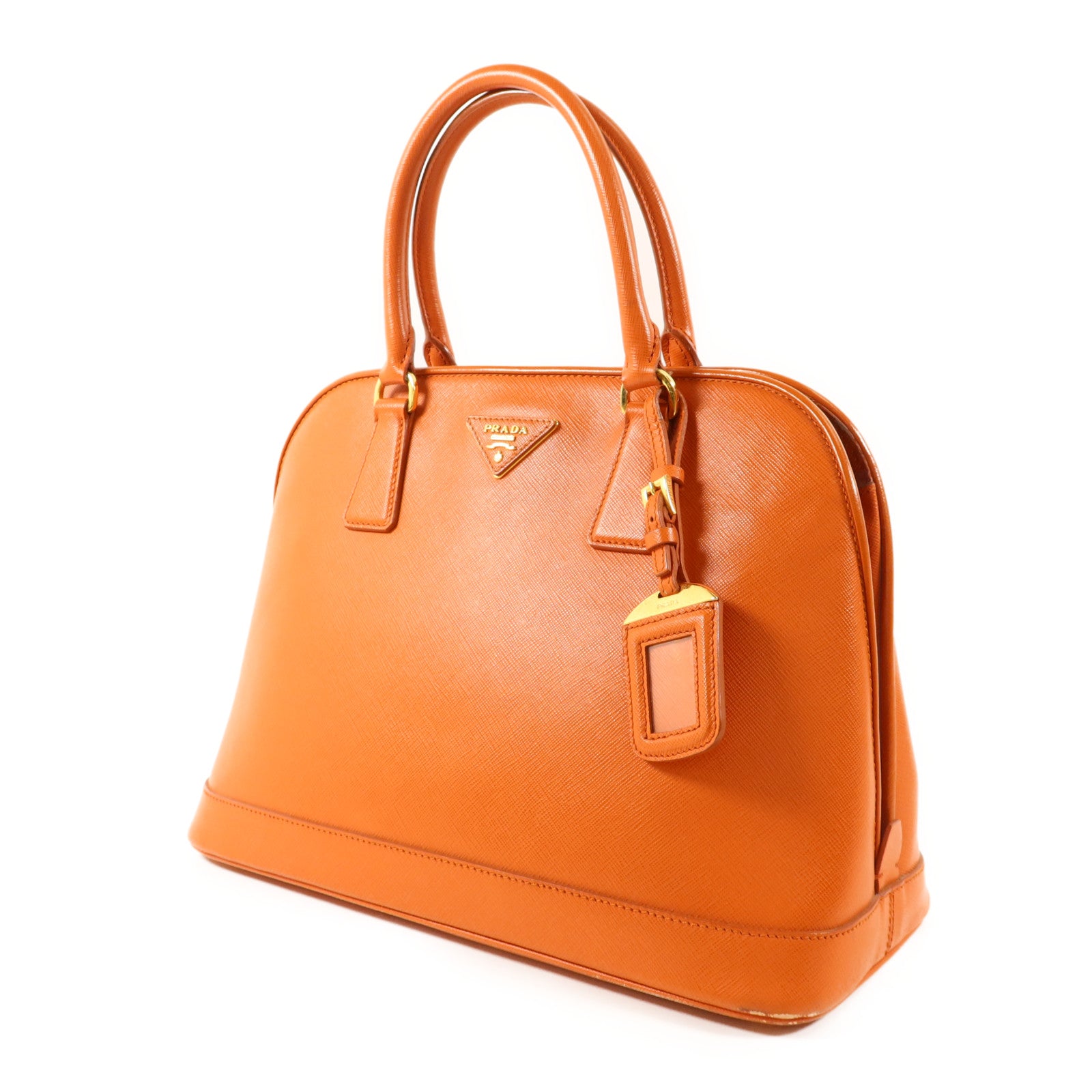 PRADA Saffiano皮革Medium Lux Open Promenade Satchel金扣手挽肩背兩用袋