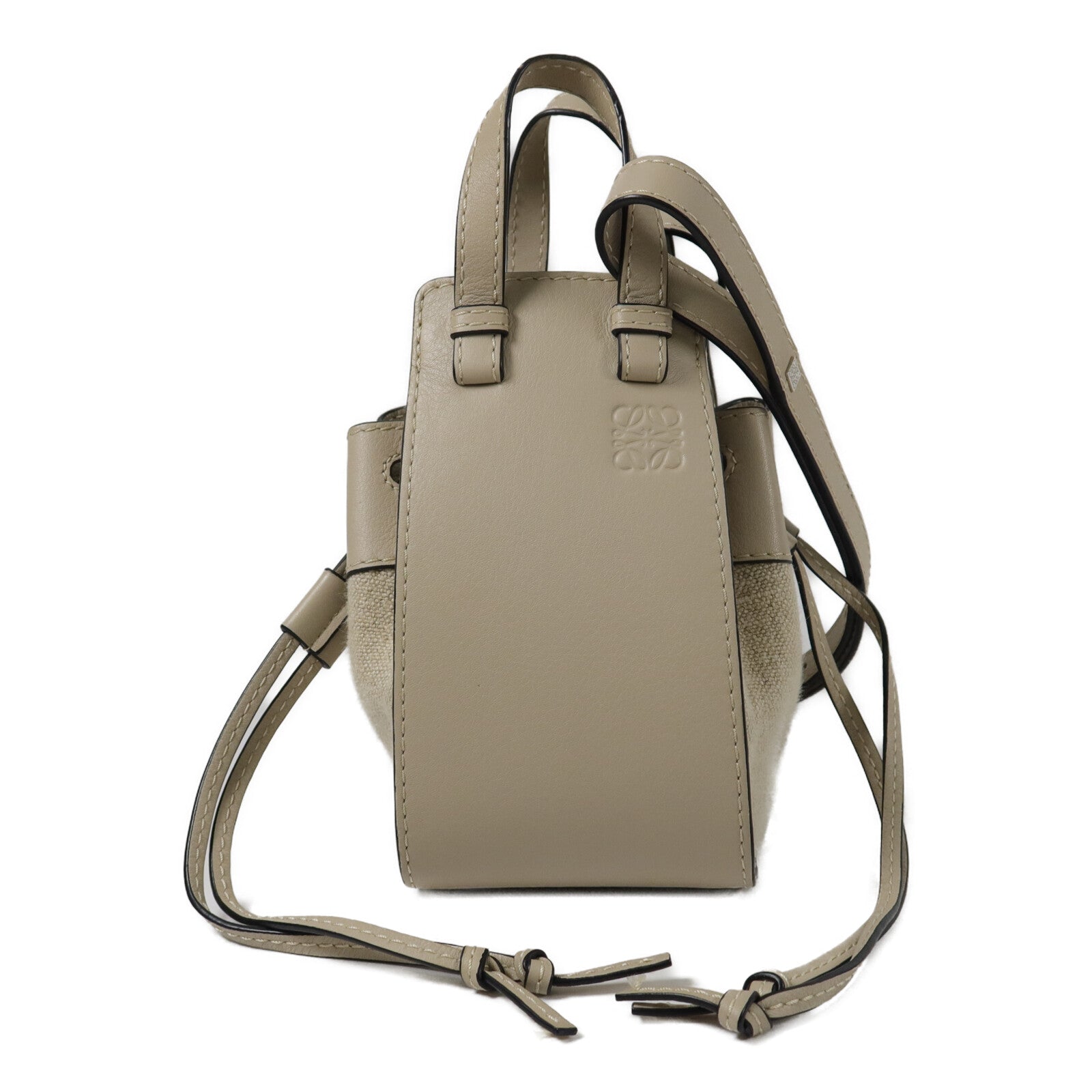 LOEWE 帆布/牛皮皮革Mini Hammock手挽肩背兩用袋