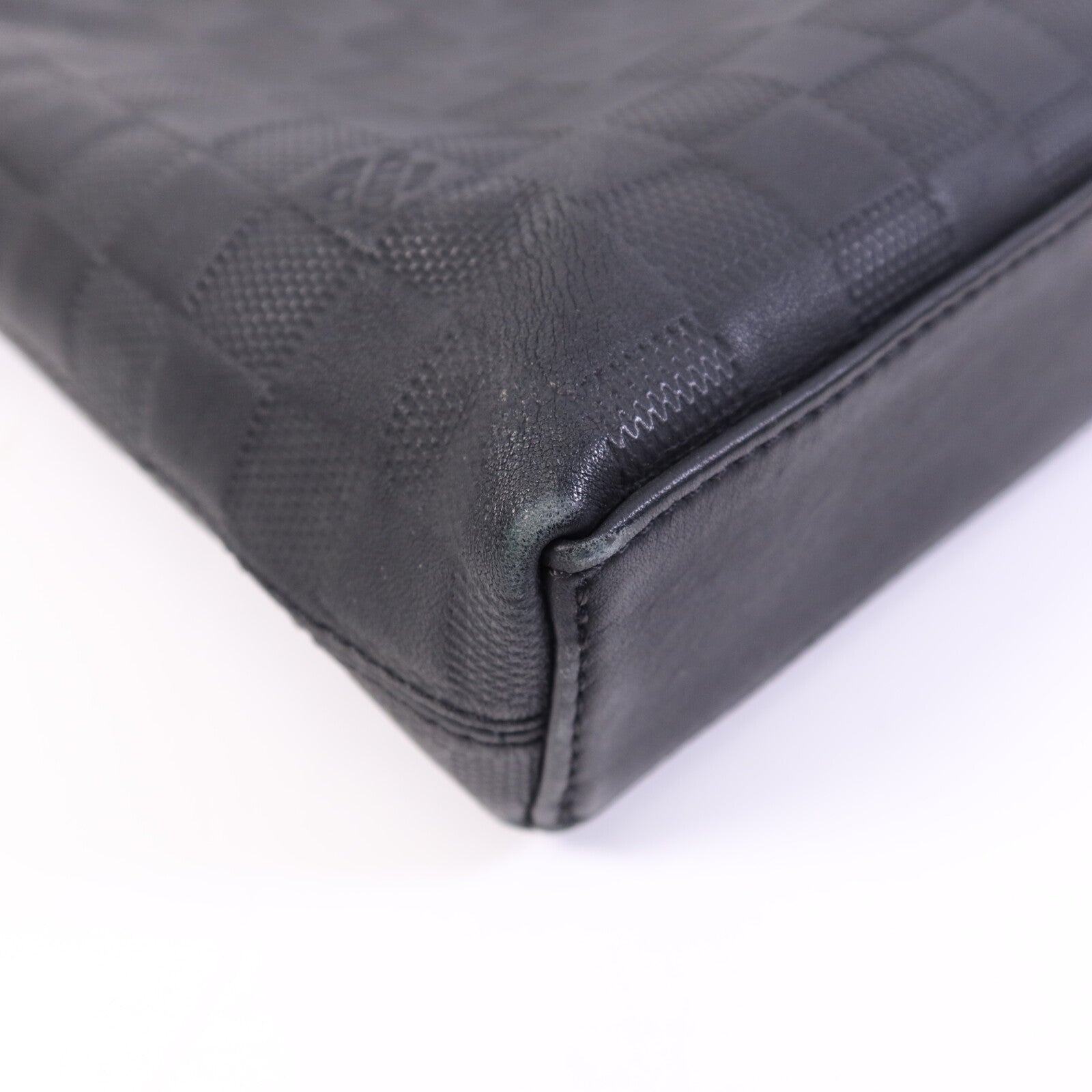LOUIS VUITTON Damier Infini Porte Document Jour銀扣手挽肩背兩用袋