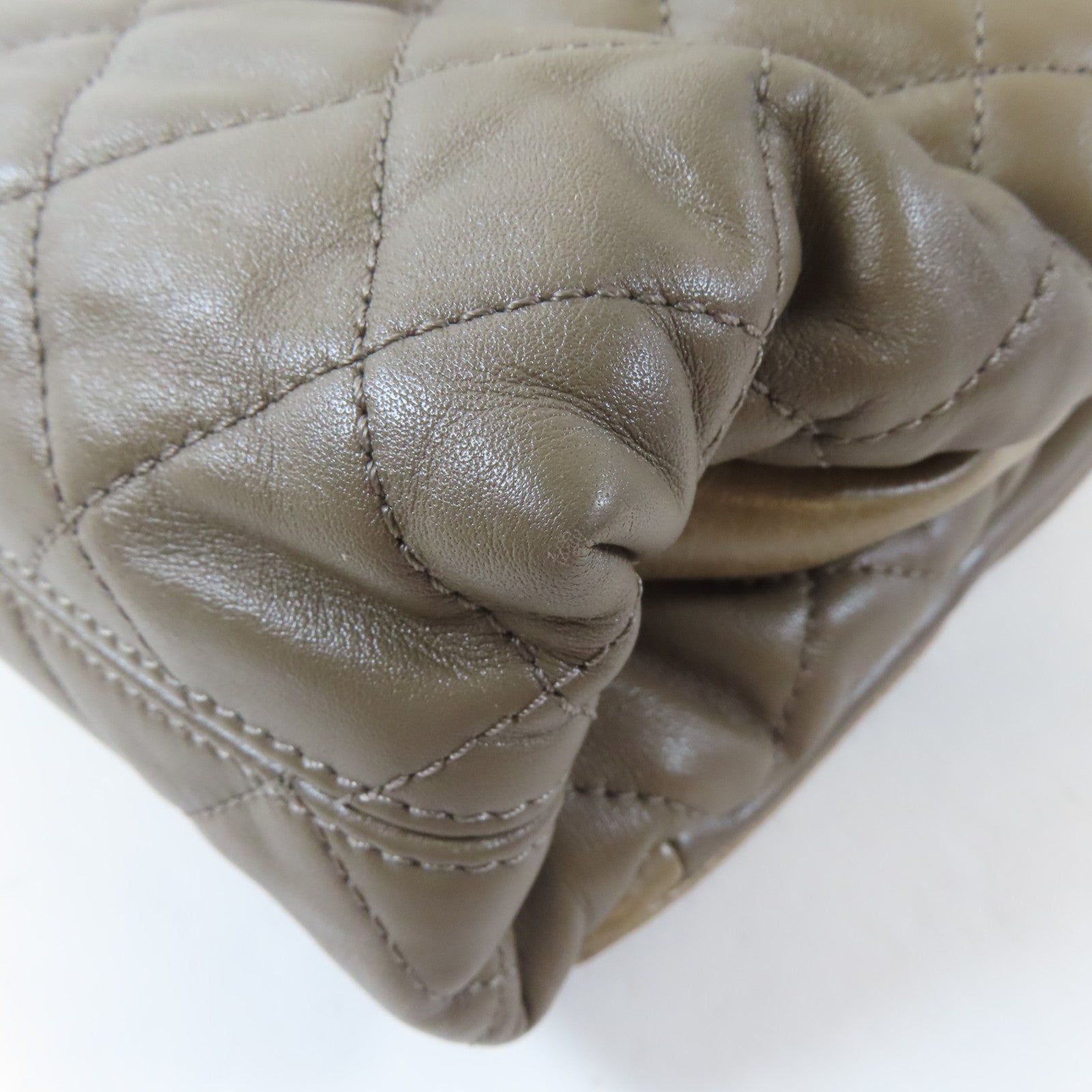 CHANEL 【激減優惠】菱格牛皮皮革Chain Shoulder Bag金扣鏈帶肩背袋啡色