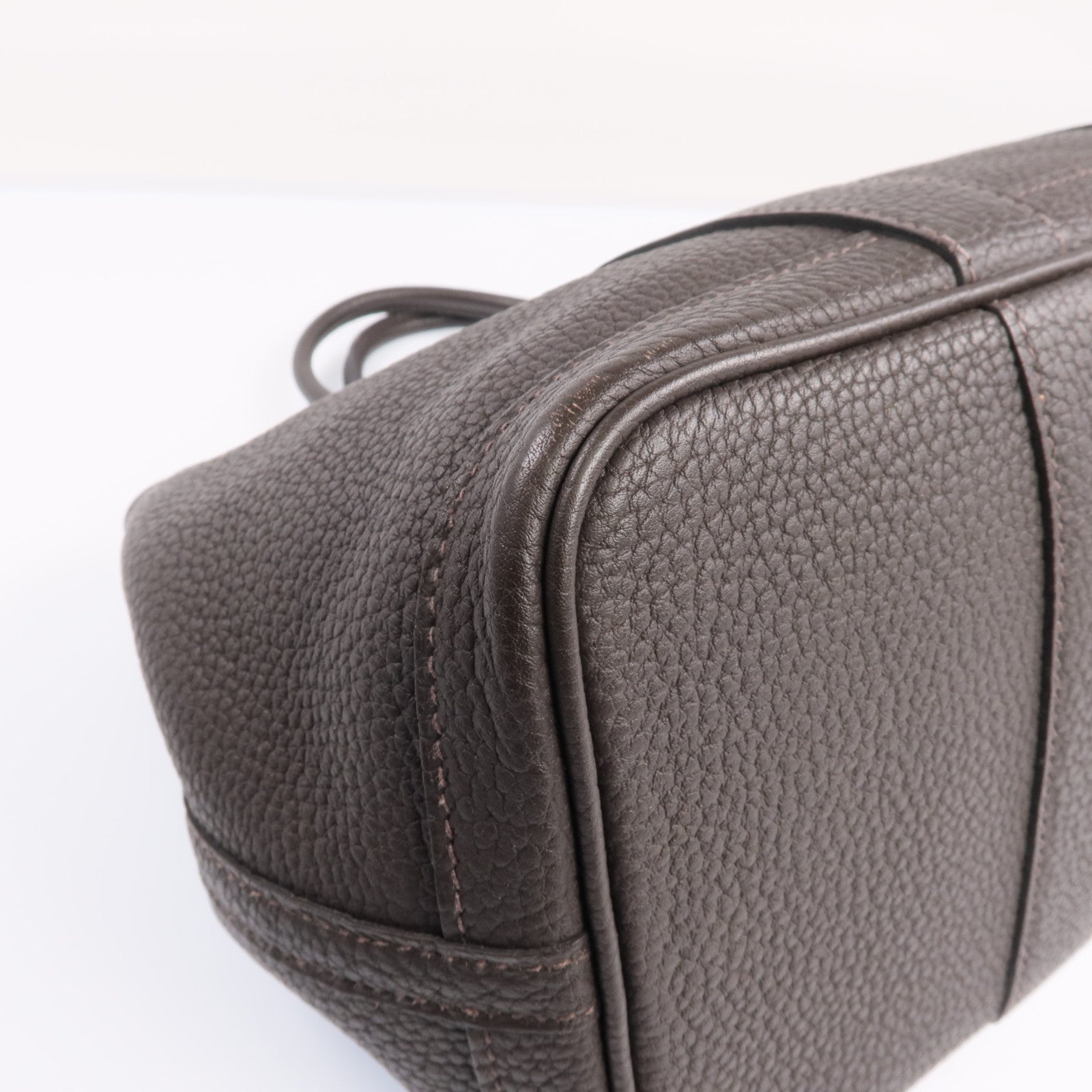 HERMES Negonda皮革Garden Party TPM銀扣手挽袋Ebene