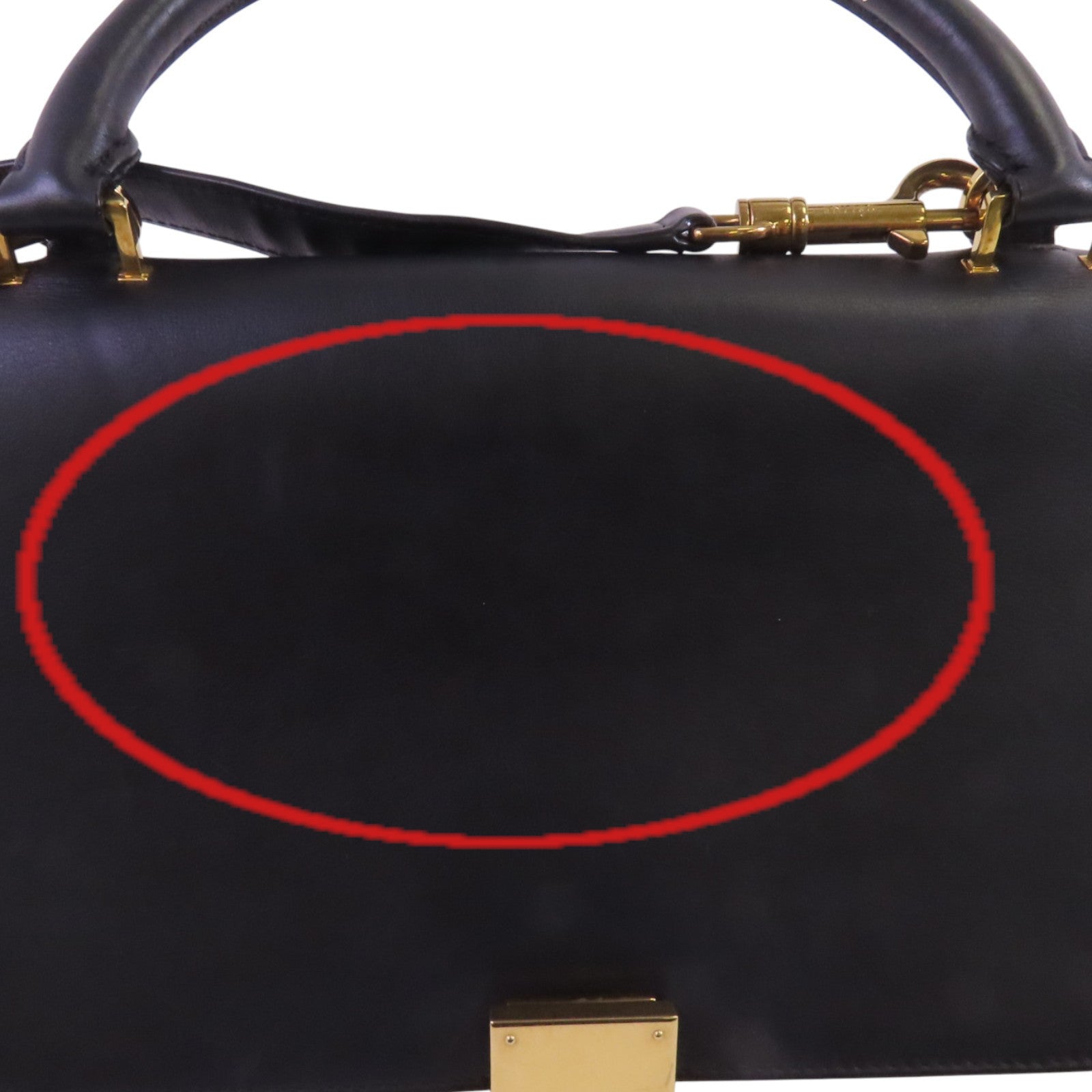 CELINE 帆布/牛皮皮革Trapeze金扣手挽肩背兩用袋