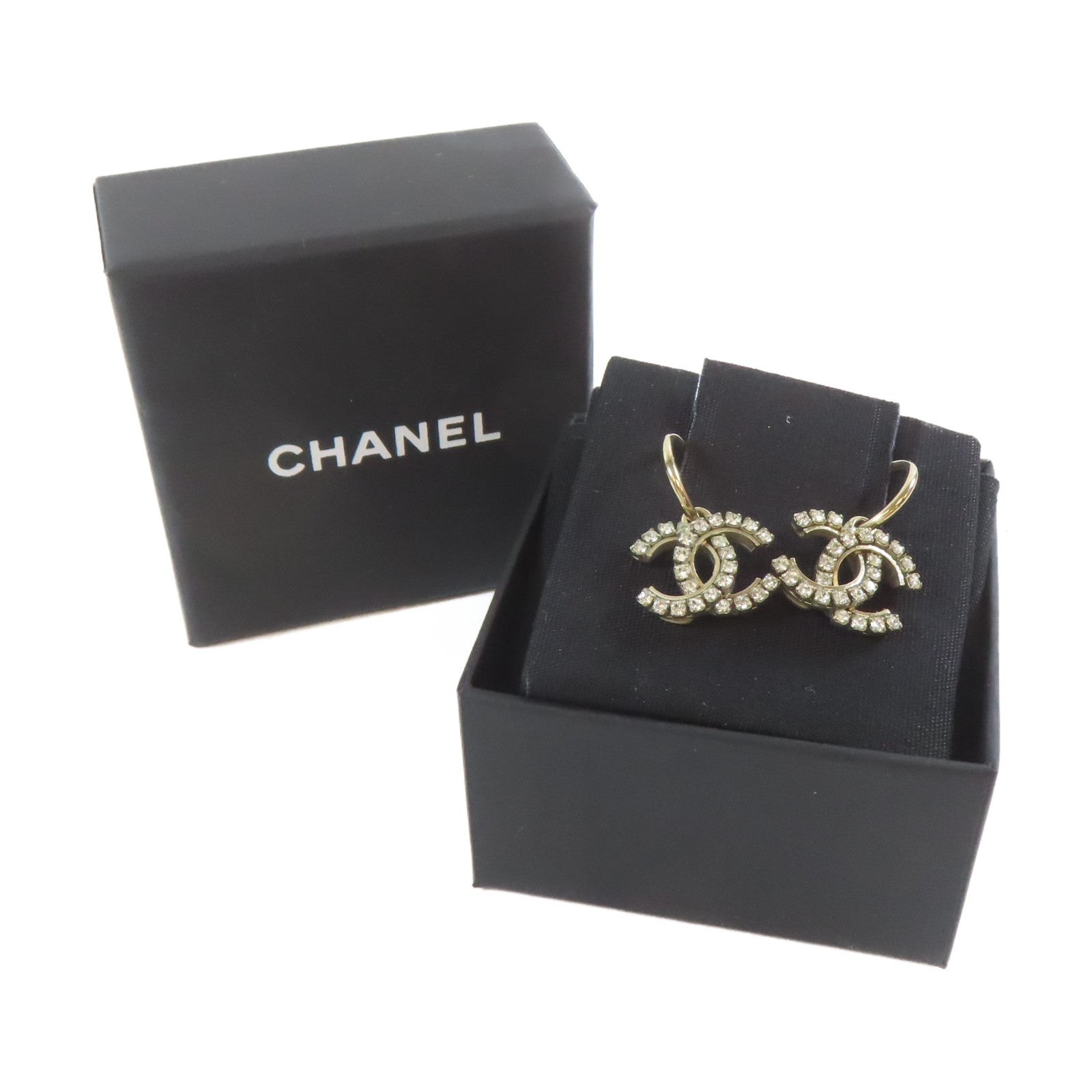 CHANEL 金屬/水晶Earrings耳環金色