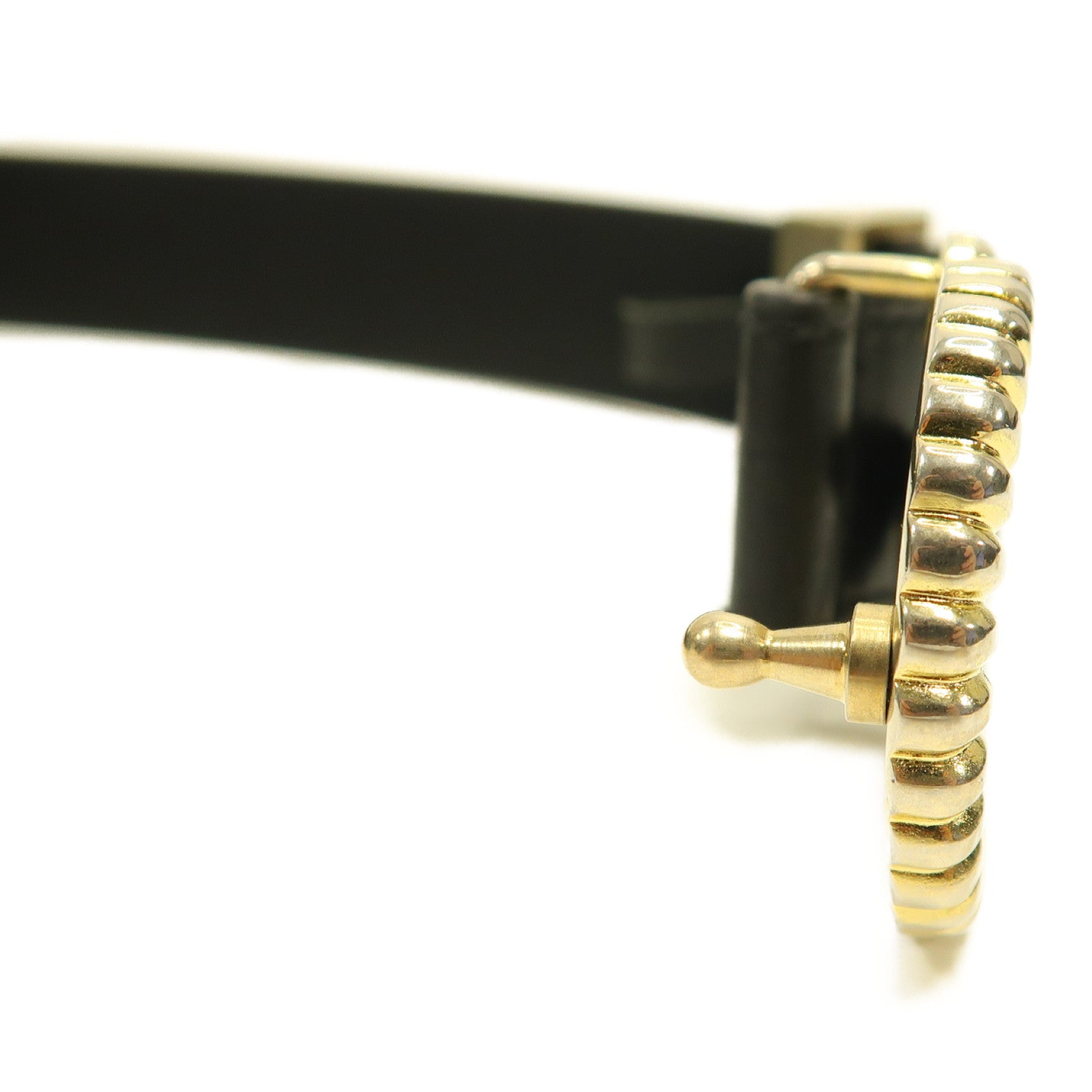 GUCCI 牛皮皮革Belt金扣皮帶黑色