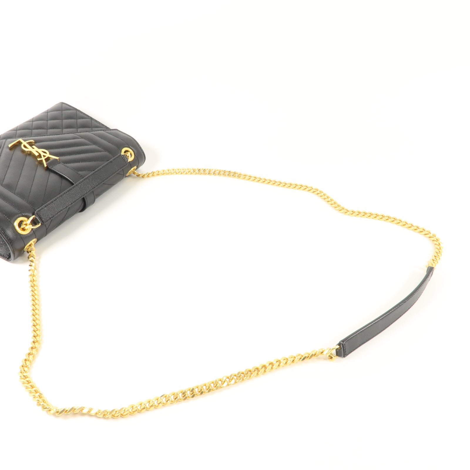 SAINT LAURENT 牛皮皮革Envelope Medium鏈帶肩背袋