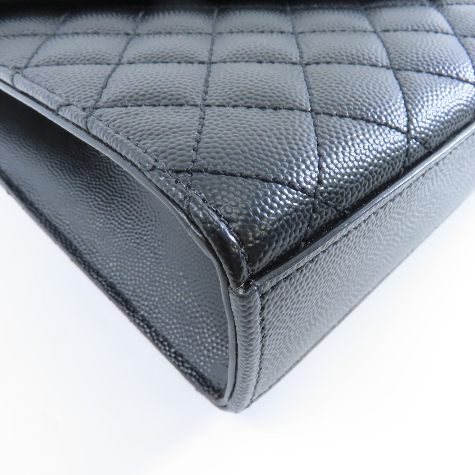 SAINT LAURENT 牛皮皮革Envelope銀扣鏈帶肩背袋黑色