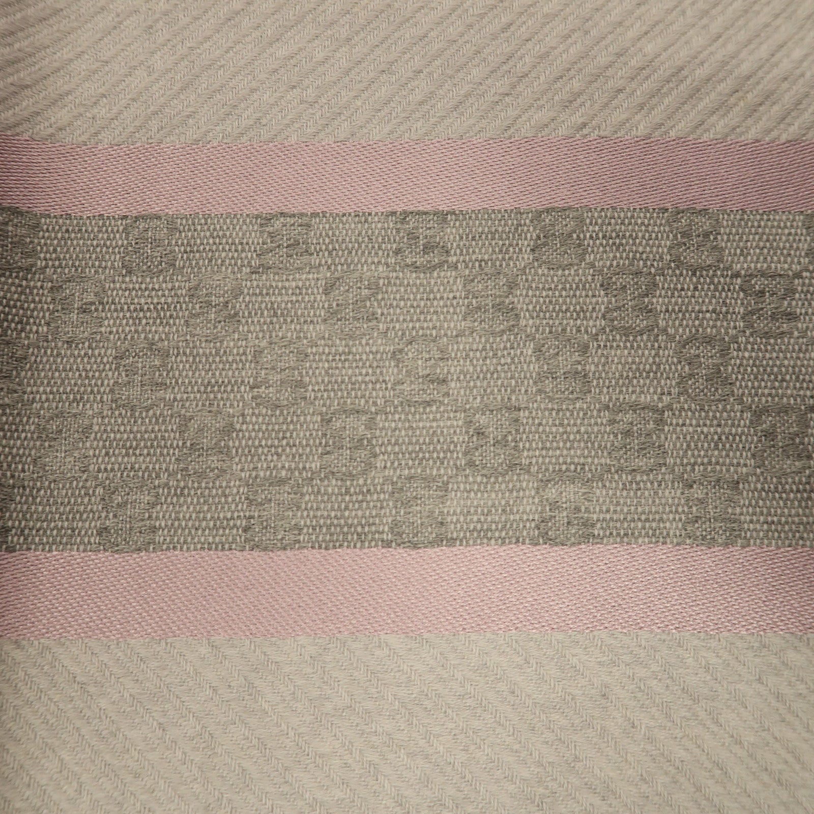 GUCCI 羊毛/絲質Scarf圍巾粉紅色/灰色