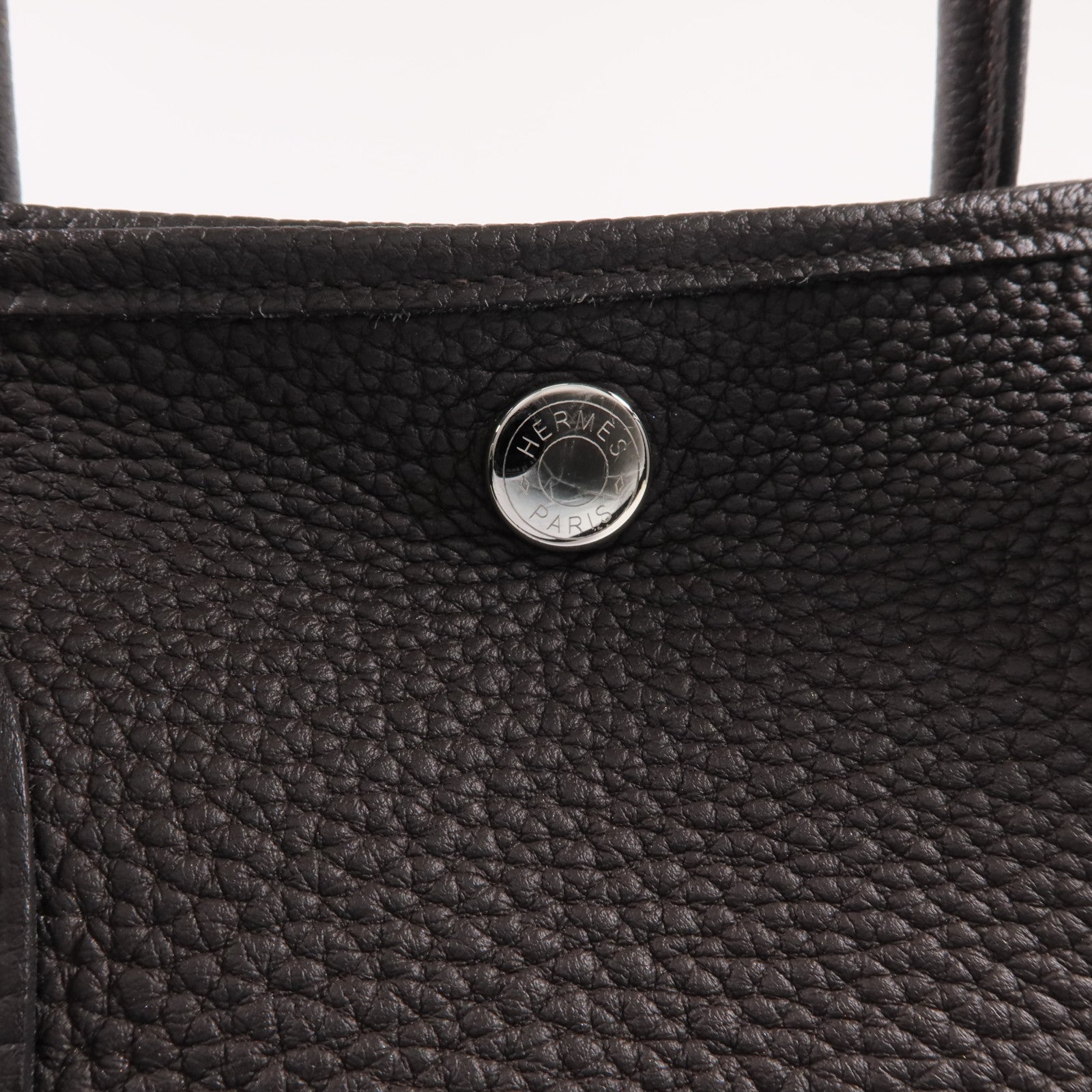 HERMES Negonda皮革Garden Party TPM銀扣手挽袋Ebene