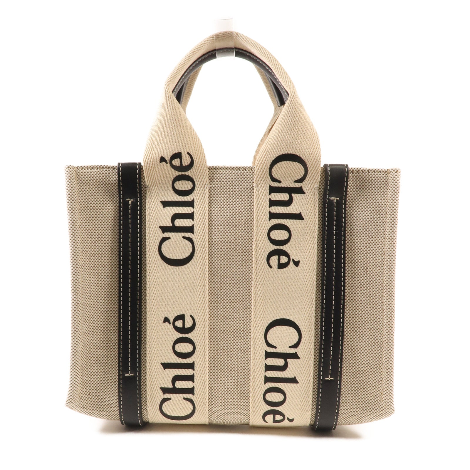 Chloe 帆布Woody Small銀扣手挽肩背兩用袋