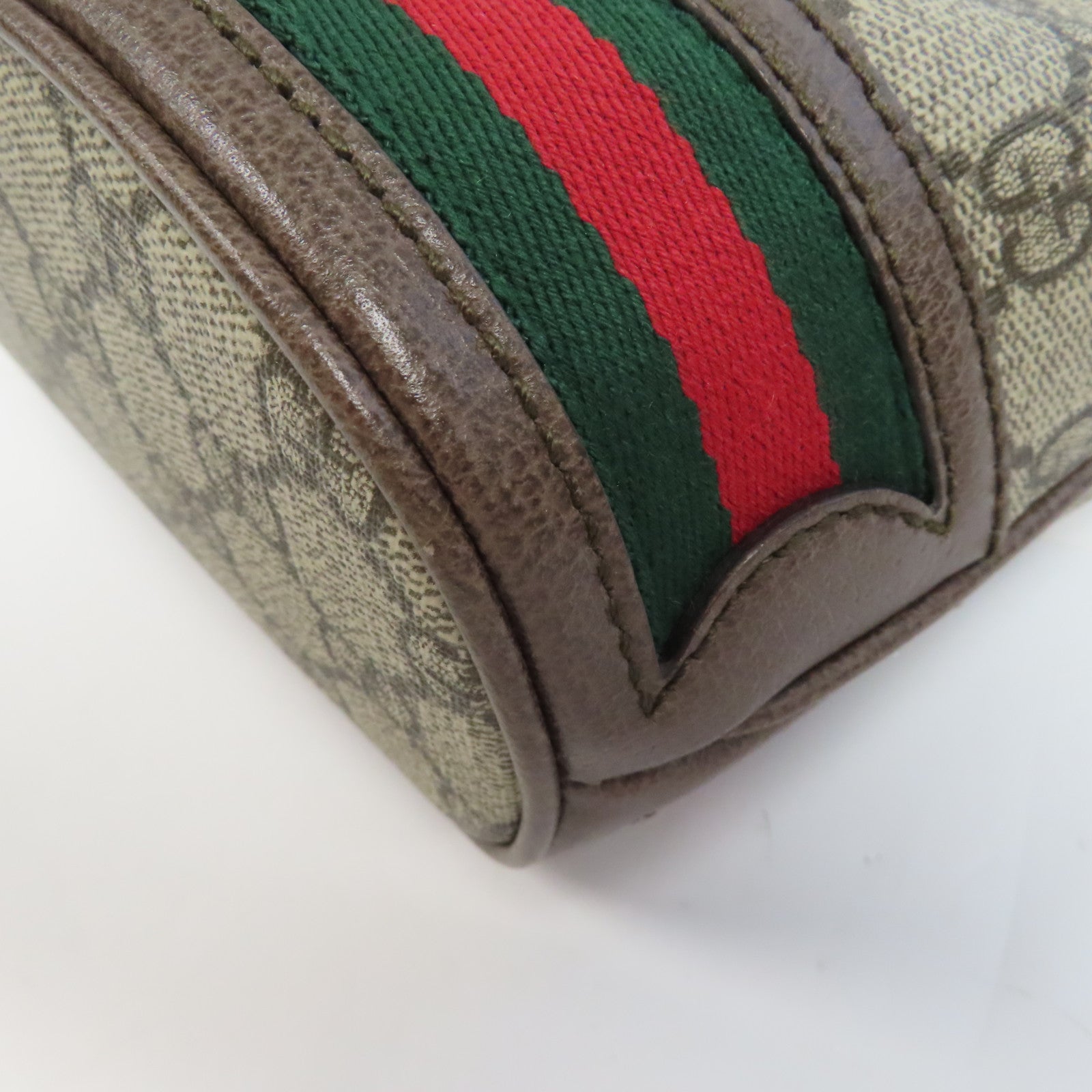 GUCCI 塗層帆布Ophidia Mini Bucket金扣肩背袋啡色