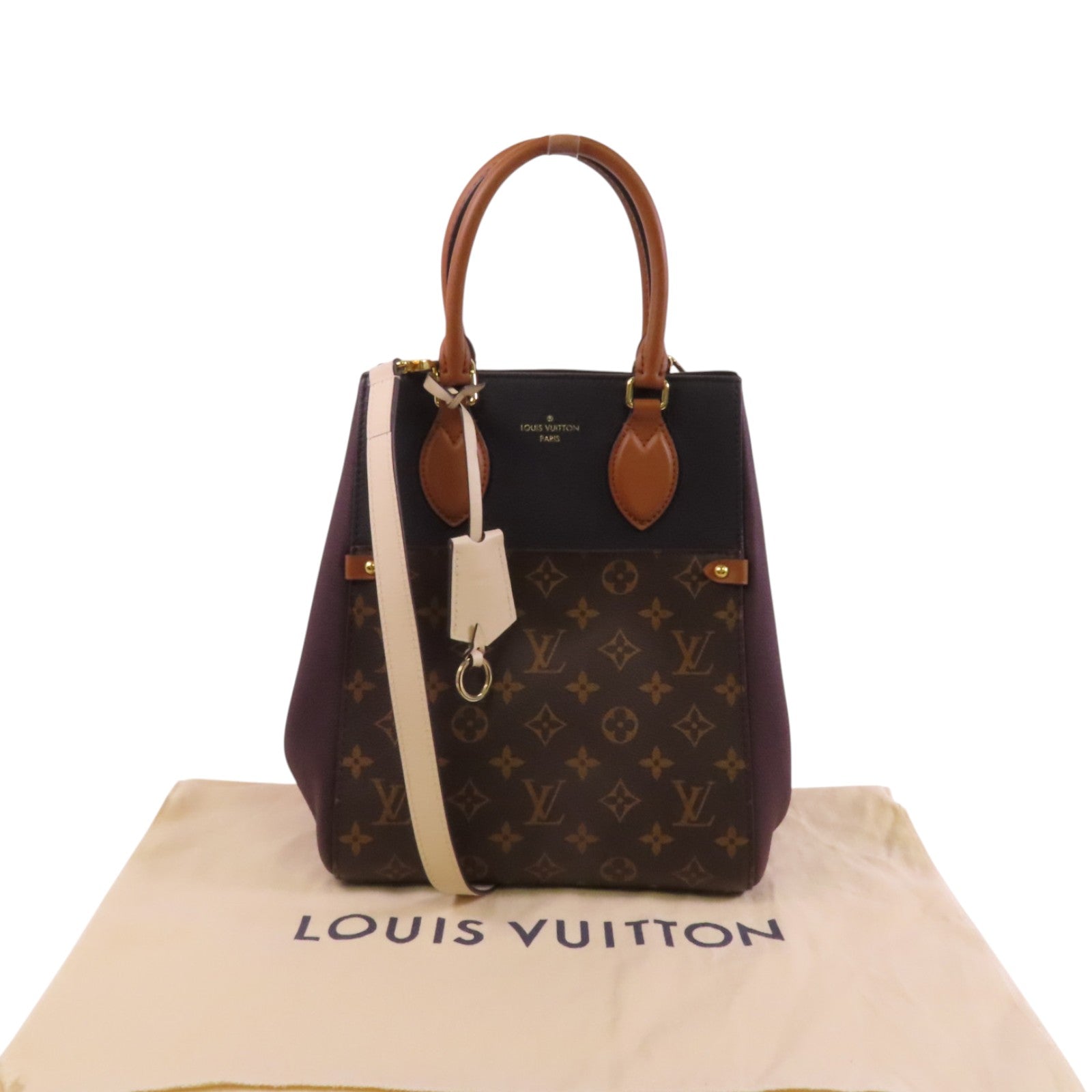 LOUIS VUITTON Monogram Fold Tote MM金扣手挽肩背兩用袋