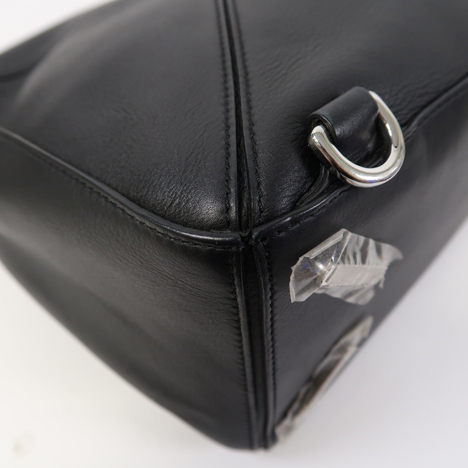 LOEWE 牛皮皮革Puzzle Medium銀扣手挽肩背兩用袋黑色