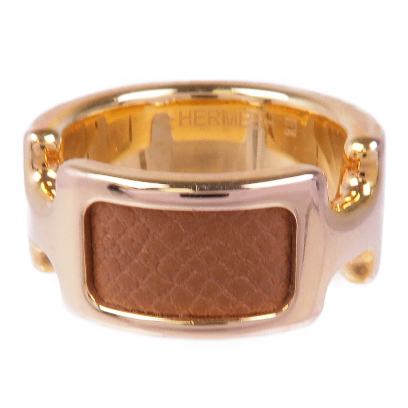 HERMES 金屬/Epsom皮革Olympe Ring戒指Hermes#XS/US#5