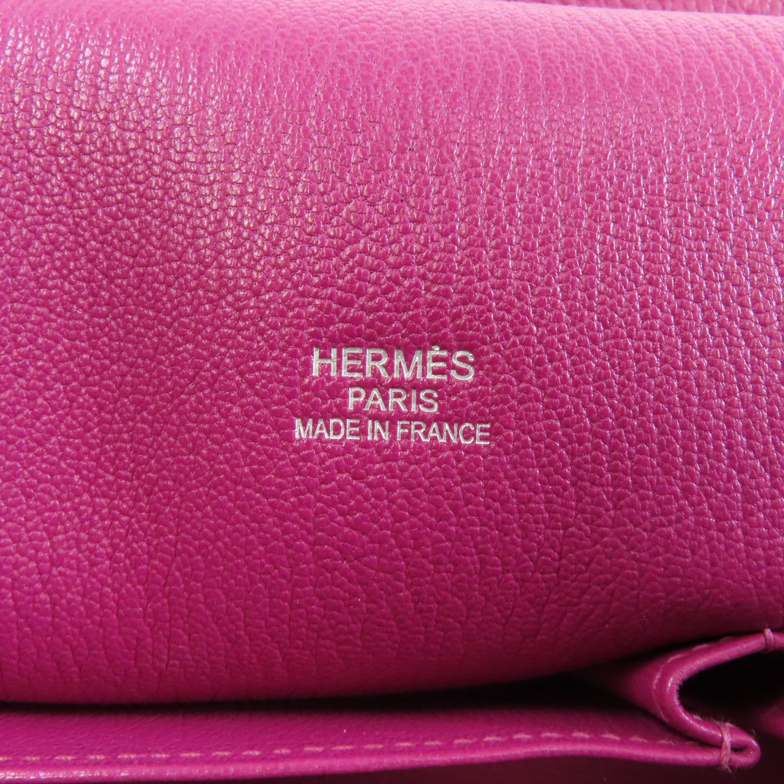 HERMES Clemence皮革Jypsiere 34銀扣肩背袋Toaca/紫色