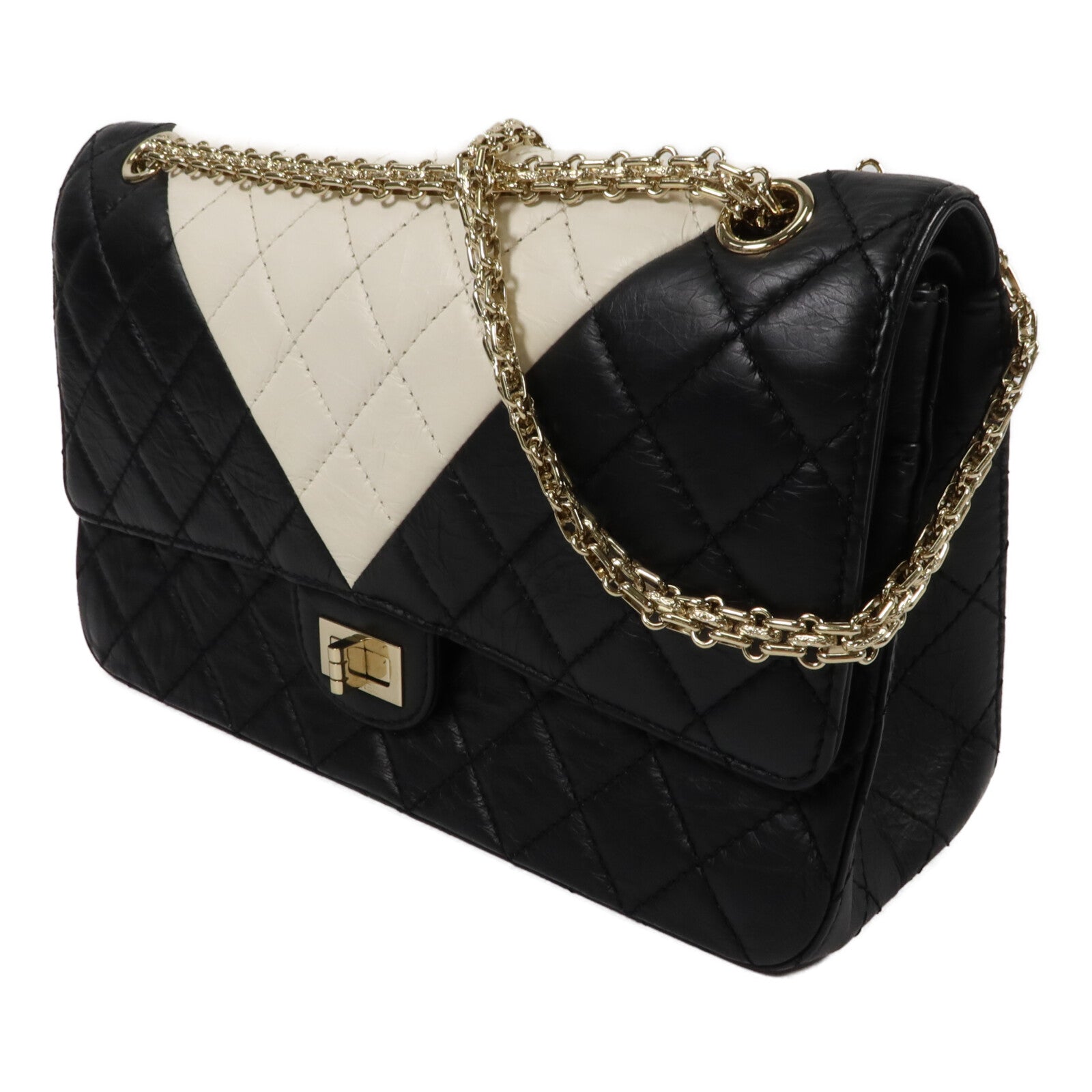 CHANEL 牛皮皮革2.55 Medium鏈帶肩背袋