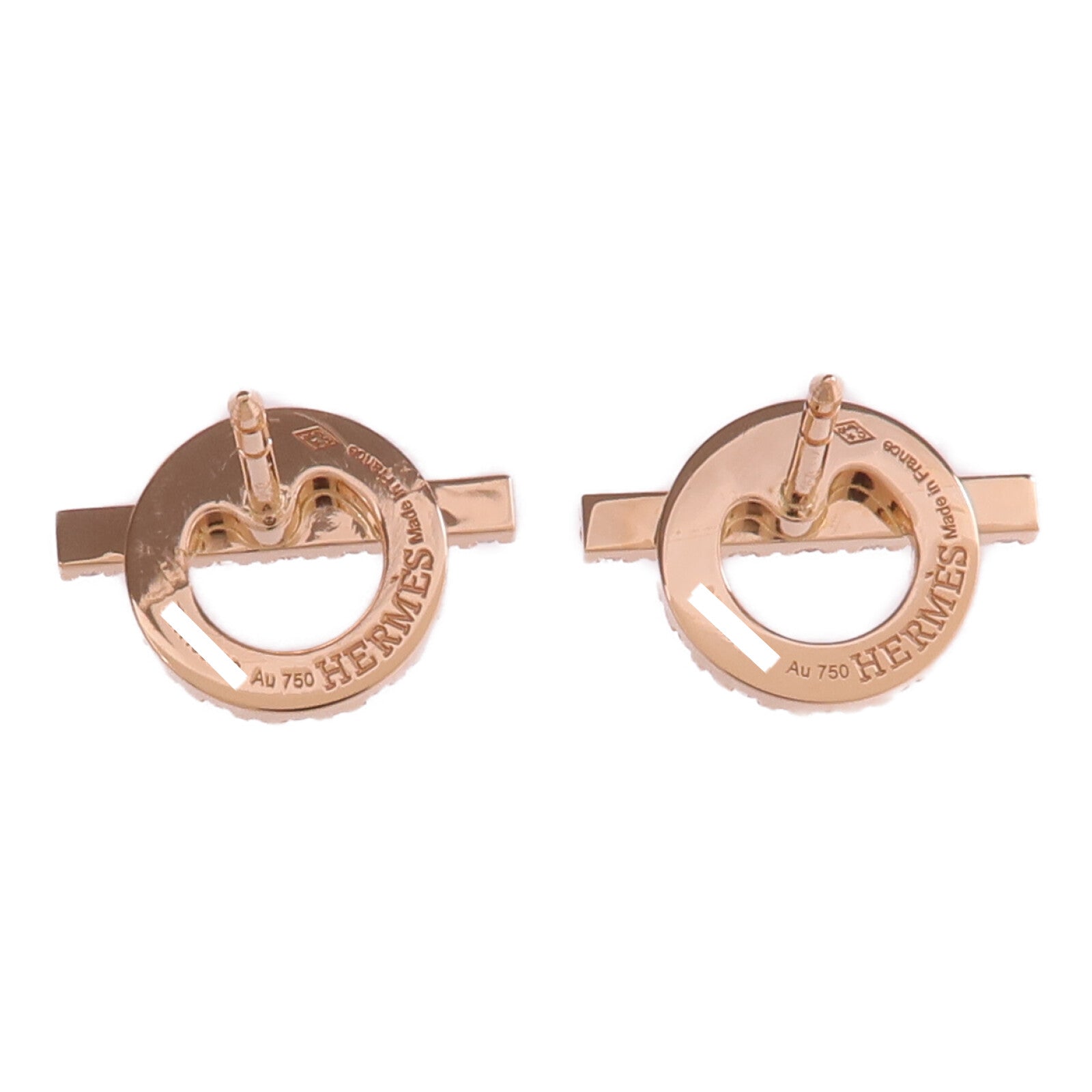 HERMES 18K玫瑰金Finesse Earrings鑽石耳環