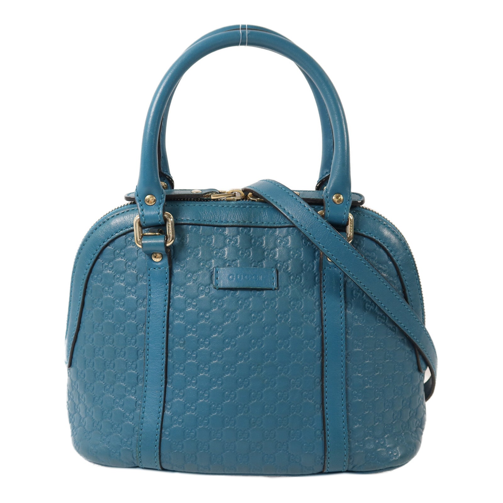 GUCCI 牛皮皮革Mini Dome金扣手挽肩背兩用袋