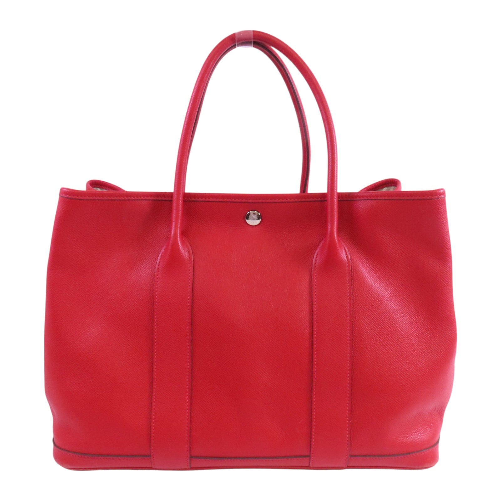 HERMES Epsom皮革Garden Party PM銀扣手挽袋