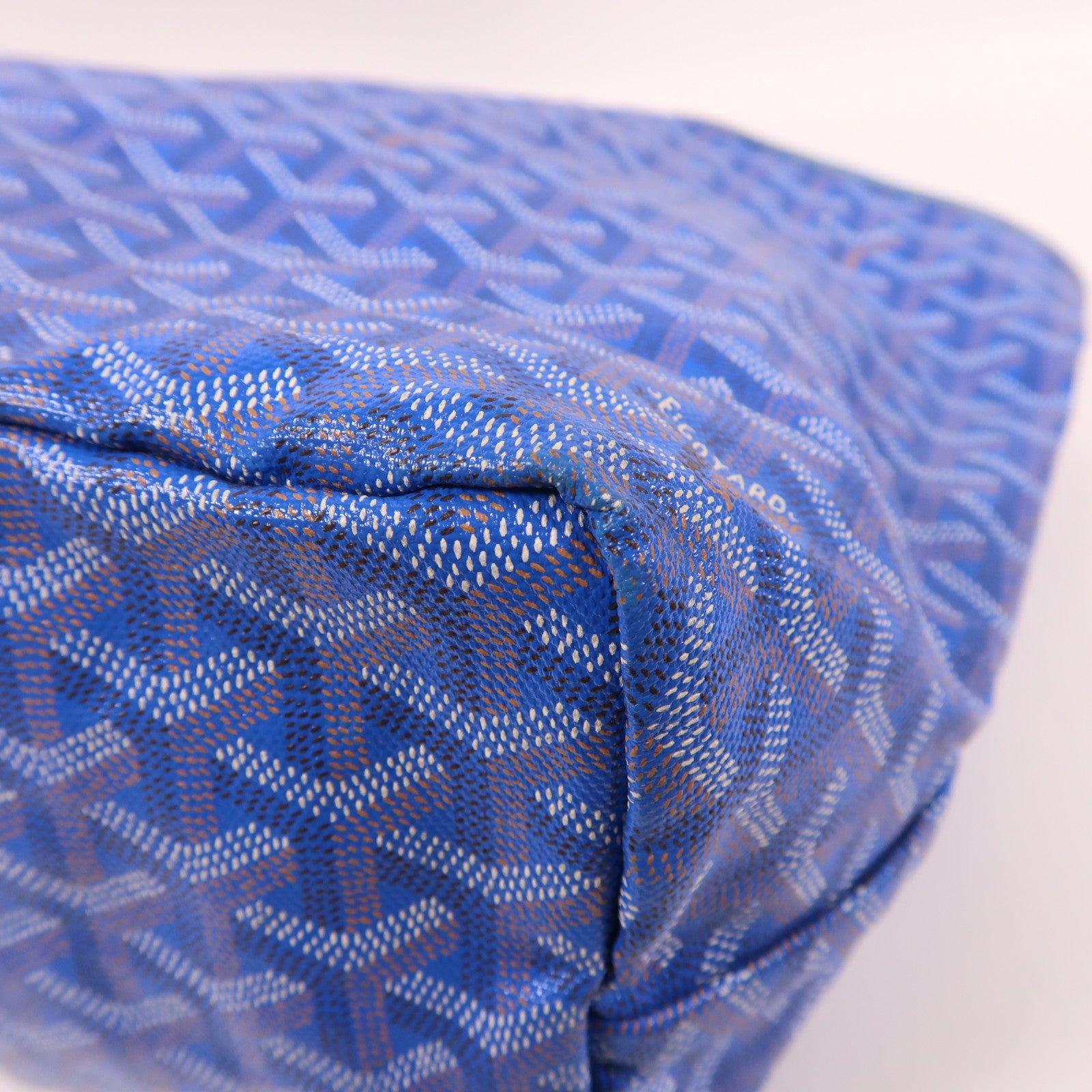 GOYARD 塗層帆布Saint Louis PM銀扣肩背袋藍色