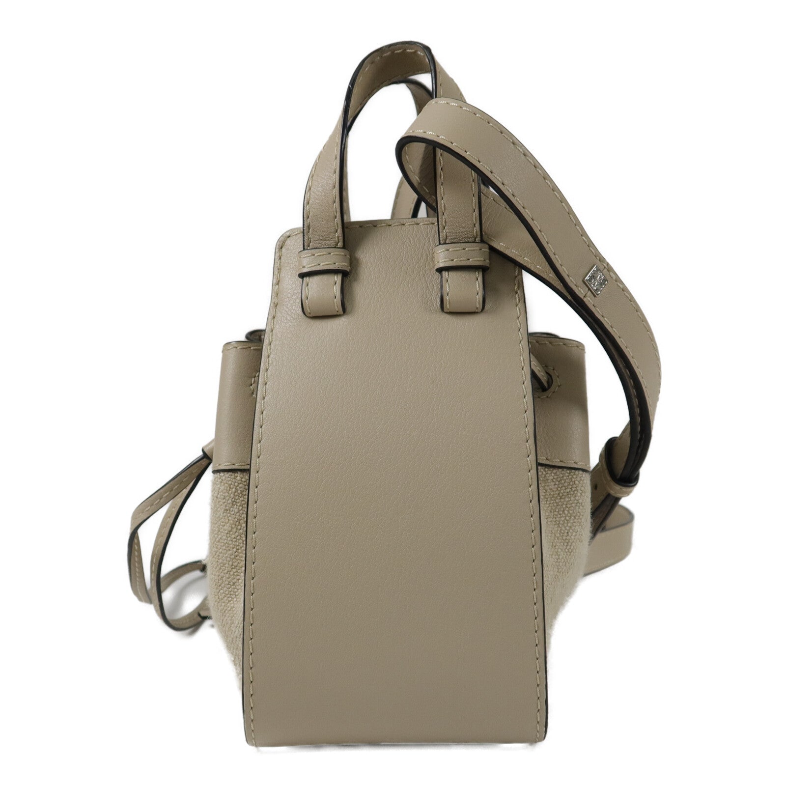 LOEWE 帆布/牛皮皮革Mini Hammock手挽肩背兩用袋