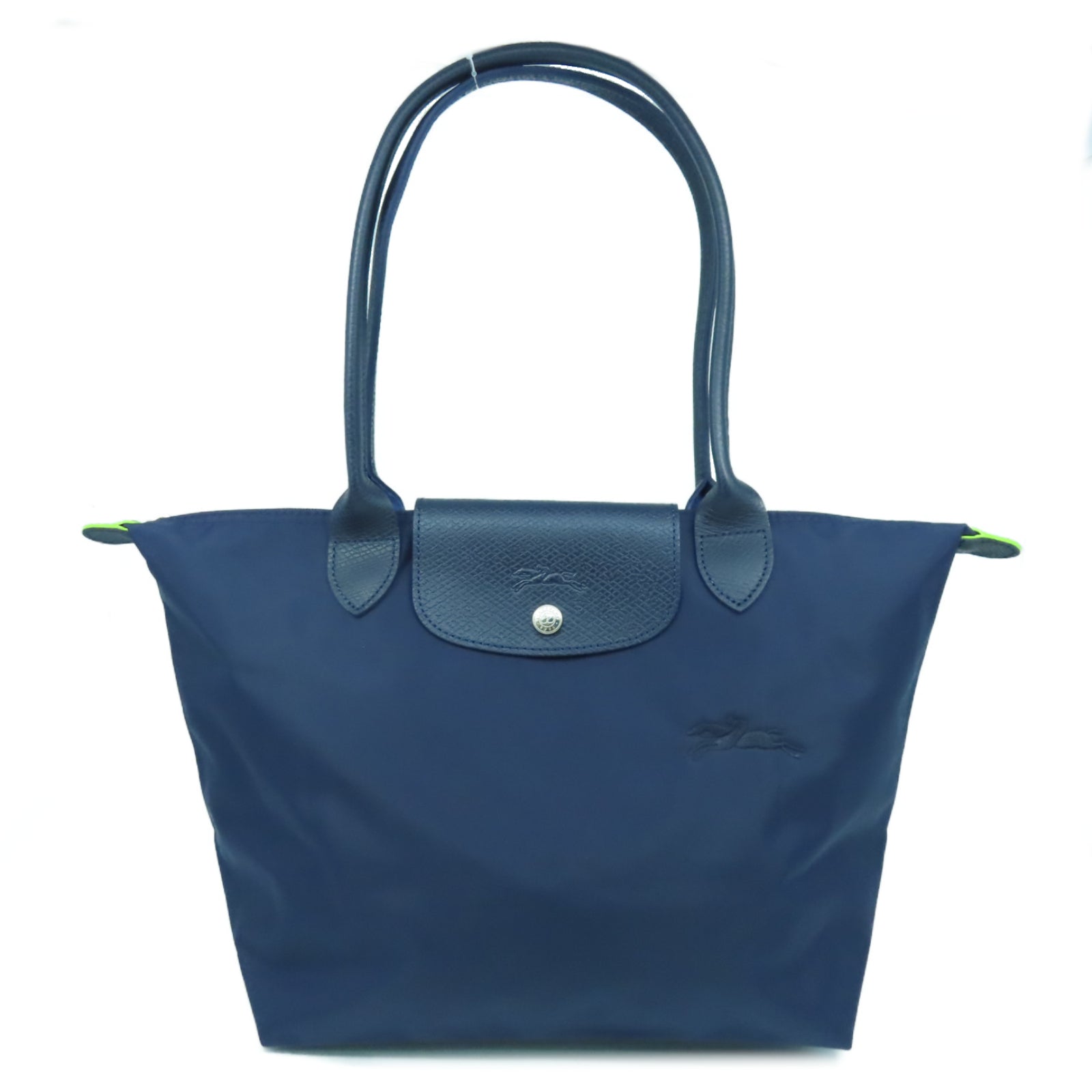 Longchamp 【激減優惠】尼龍/皮革Tote Bag銀扣手挽袋深藍色