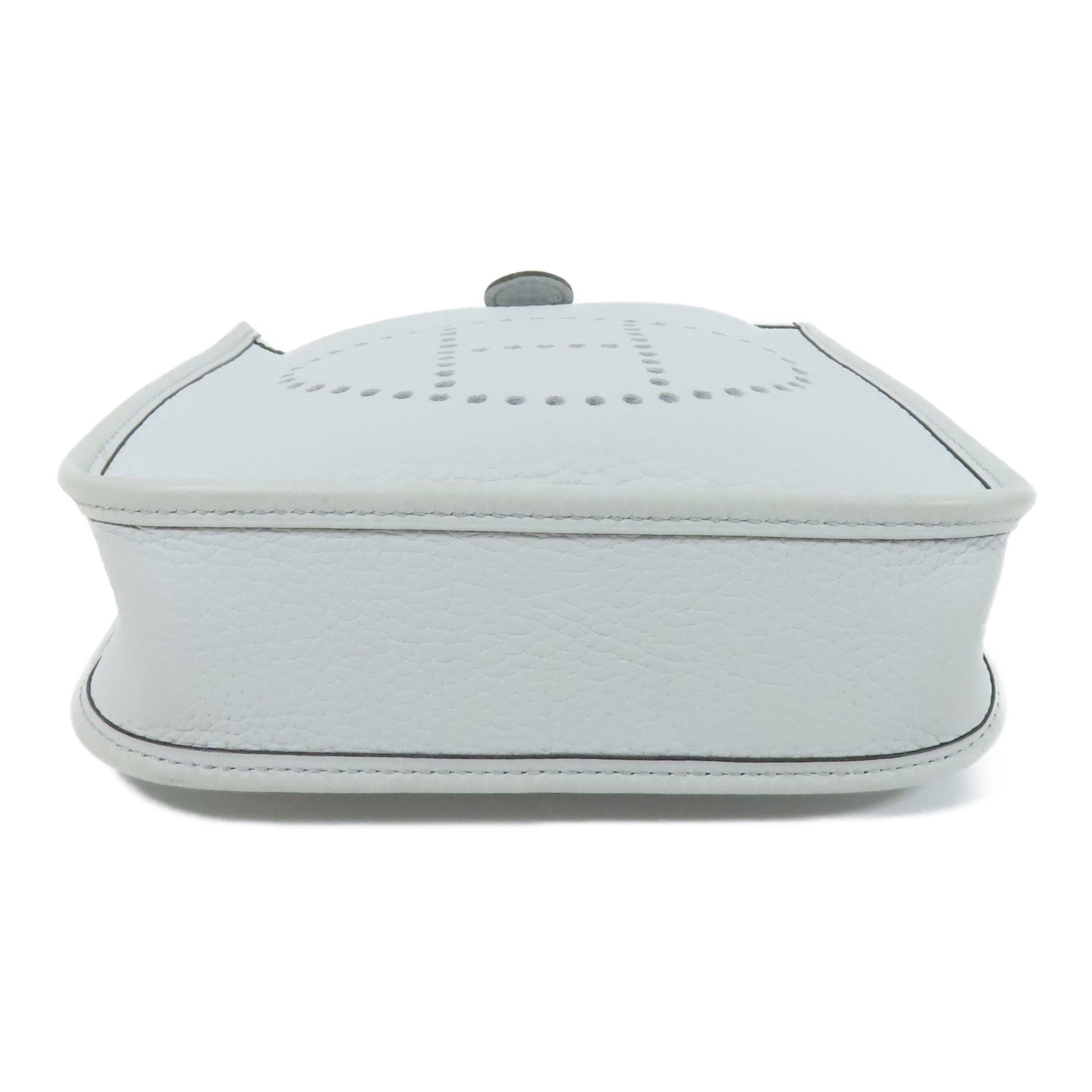 HERMES Clemence皮革Evelyne TPM金扣肩背袋Bleu Pale