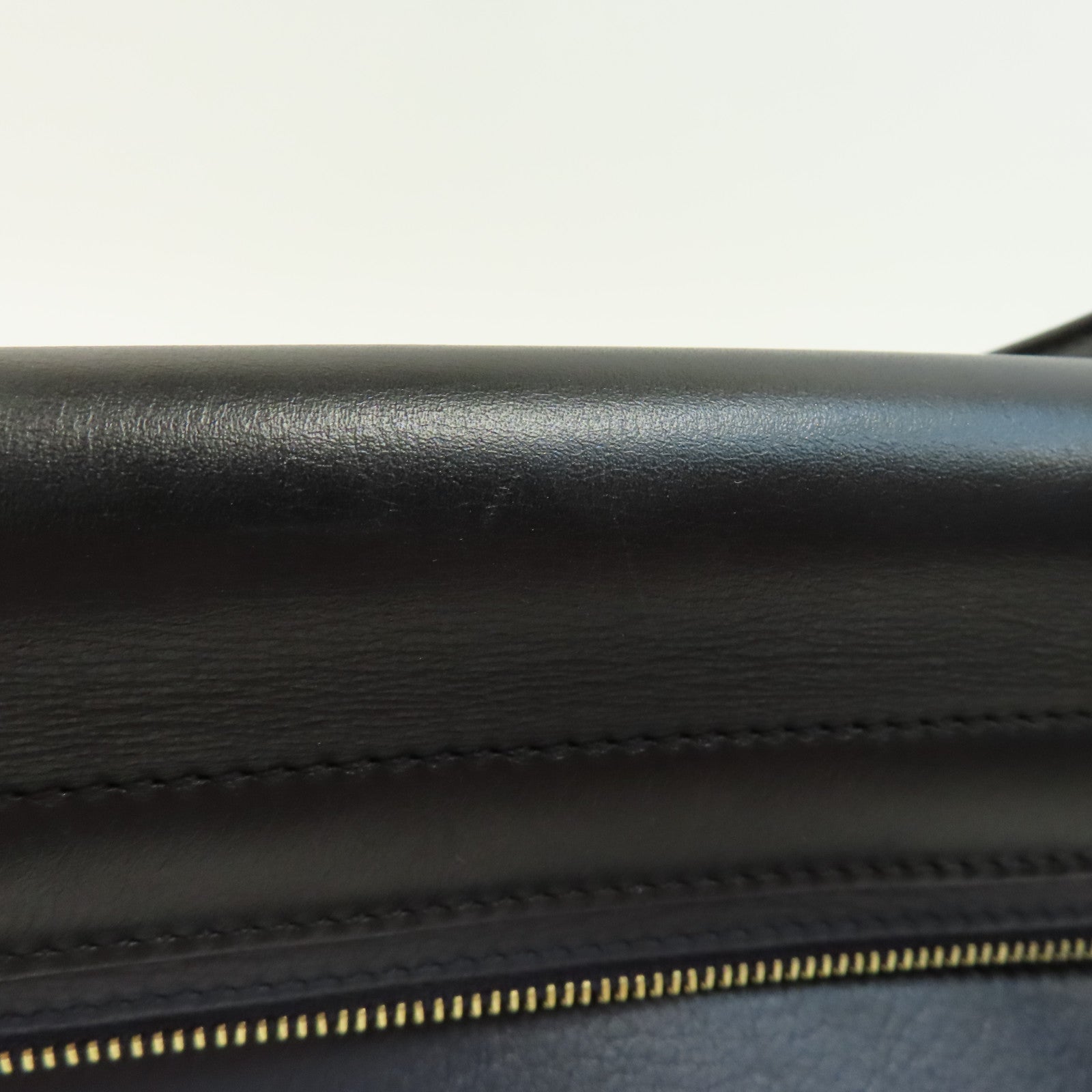 CELINE 【激減優惠】牛皮皮革Trapeze金扣手挽肩背兩用袋深藍色/米色
