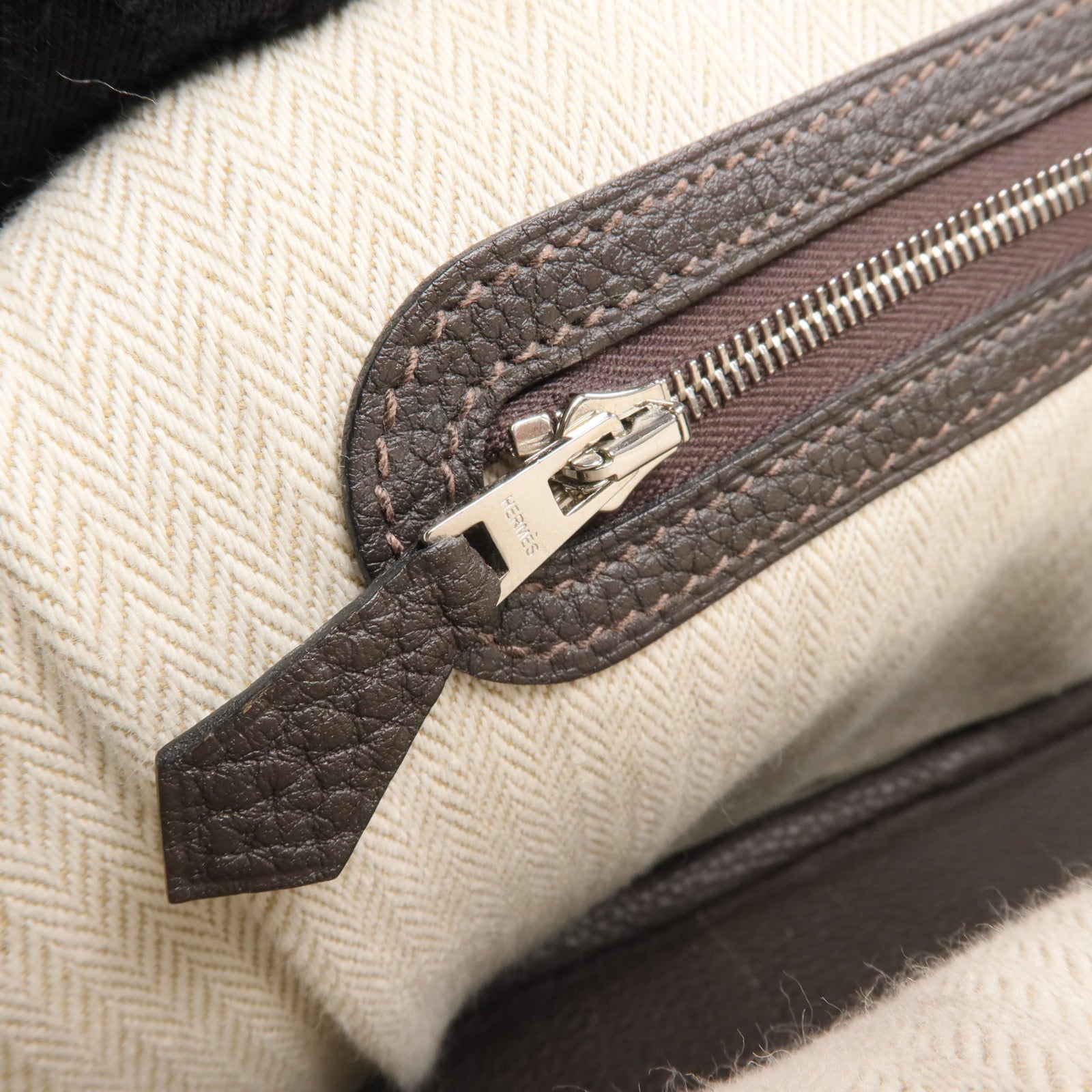 HERMES Negonda皮革Garden Party TPM銀扣手挽袋Ebene