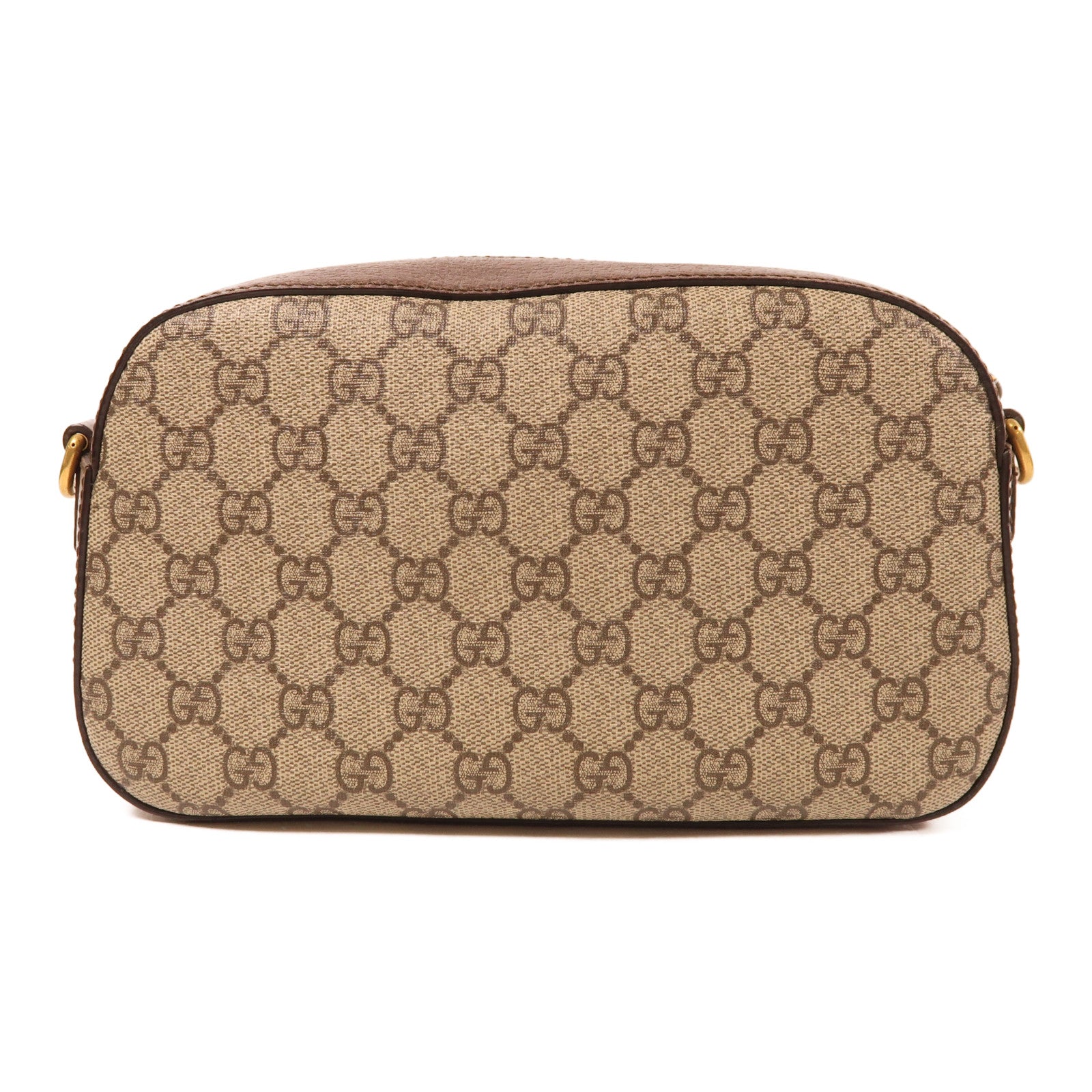 GUCCI 塗層帆布/皮革GG Supreme金扣肩背袋