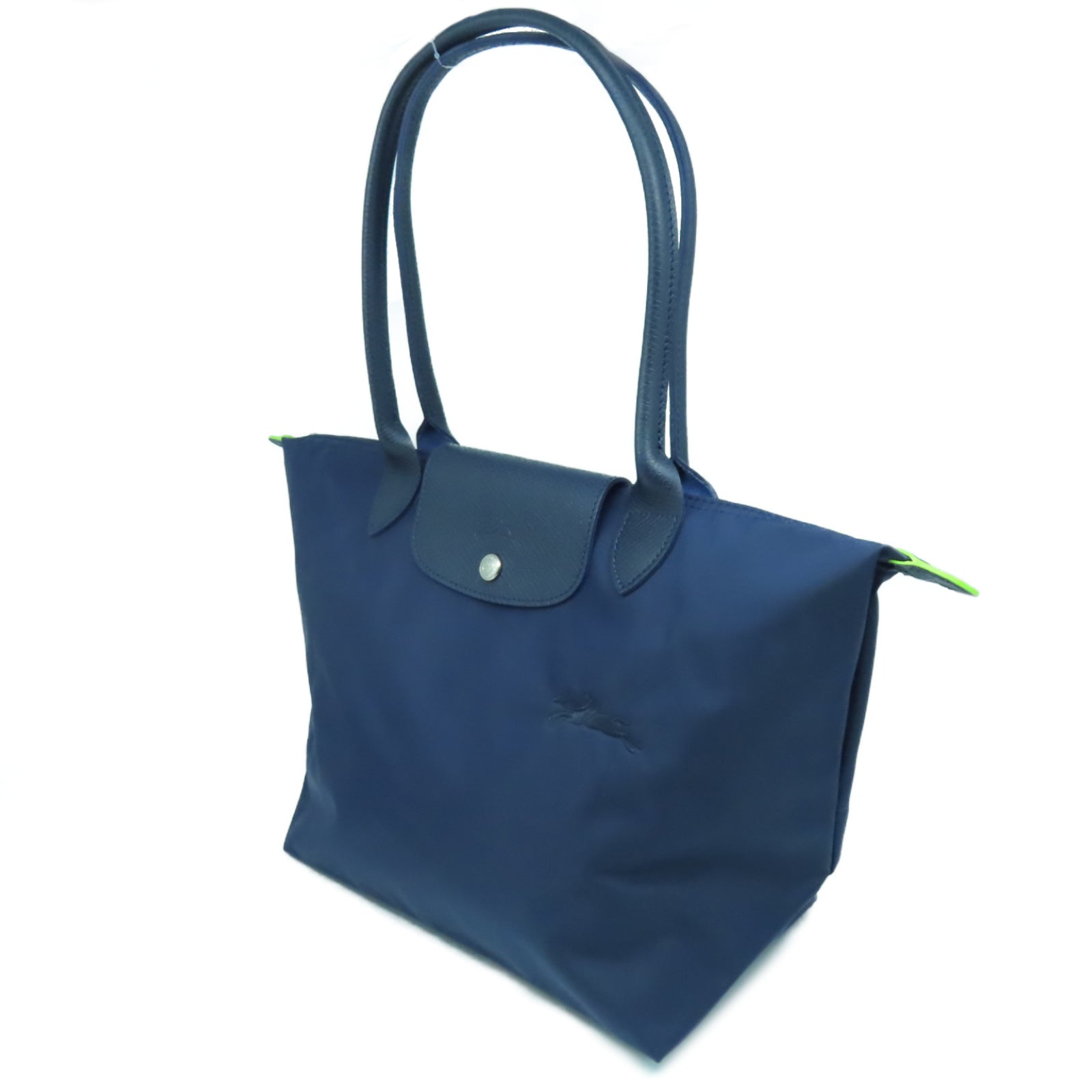 Longchamp 【激減優惠】尼龍/皮革Tote Bag銀扣手挽袋深藍色
