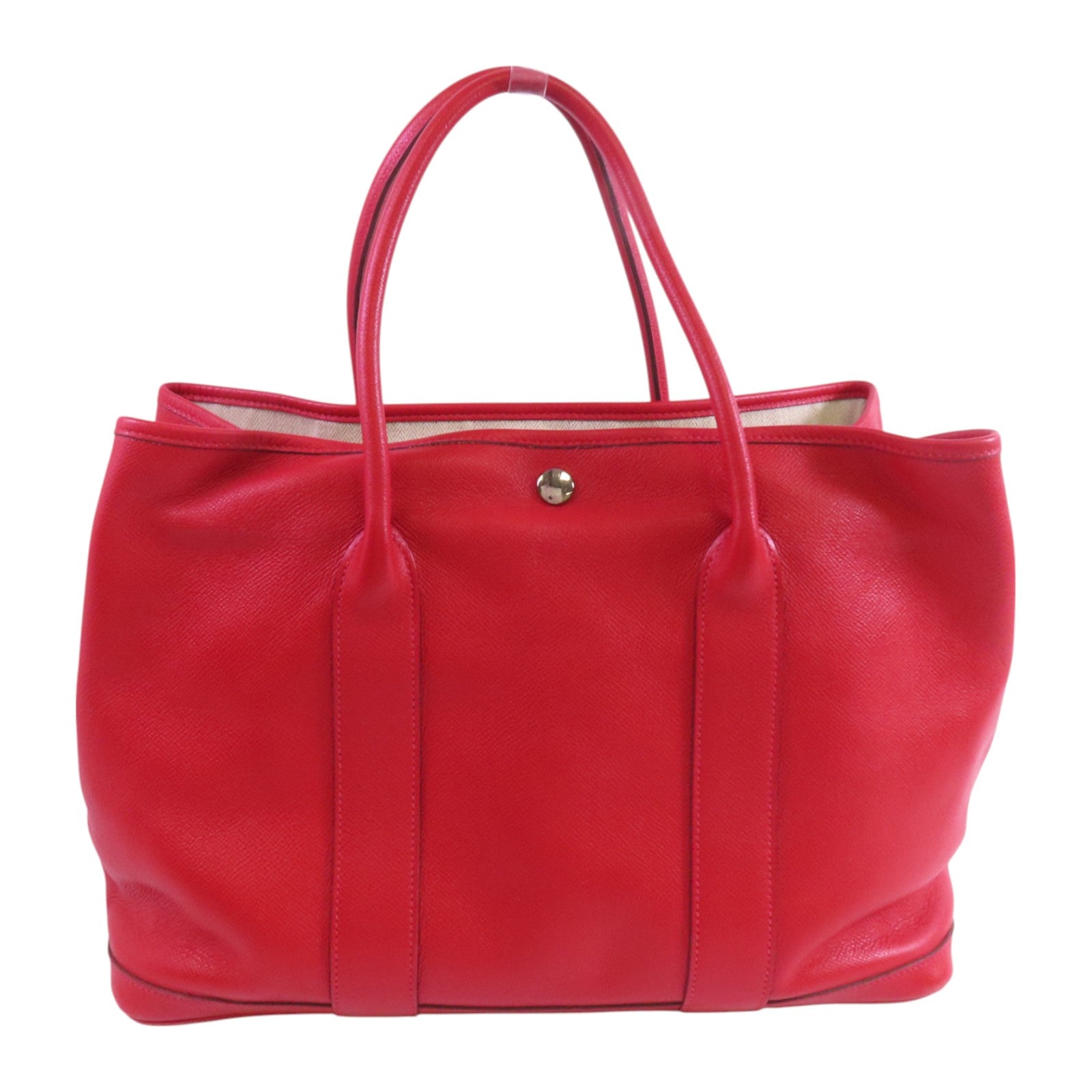 HERMES Epsom皮革Garden Party PM銀扣手挽袋