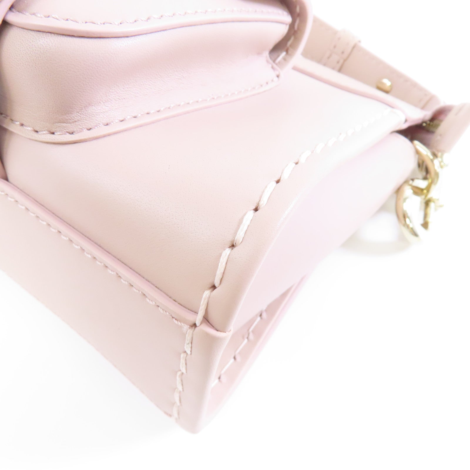 Chloe 牛皮皮革Shoulder Bag金扣肩背袋粉紅色