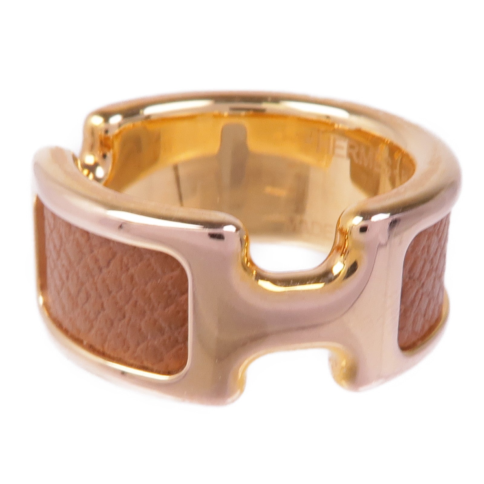 HERMES 金屬/Epsom皮革Olympe Ring戒指Hermes#XS/US#5