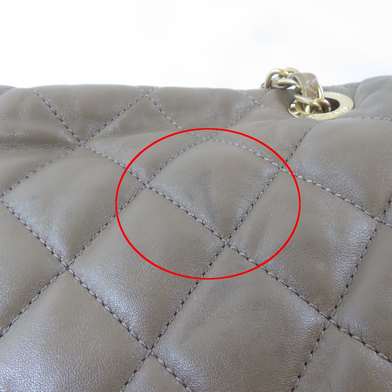 CHANEL 【激減優惠】菱格牛皮皮革Chain Shoulder Bag金扣鏈帶肩背袋啡色