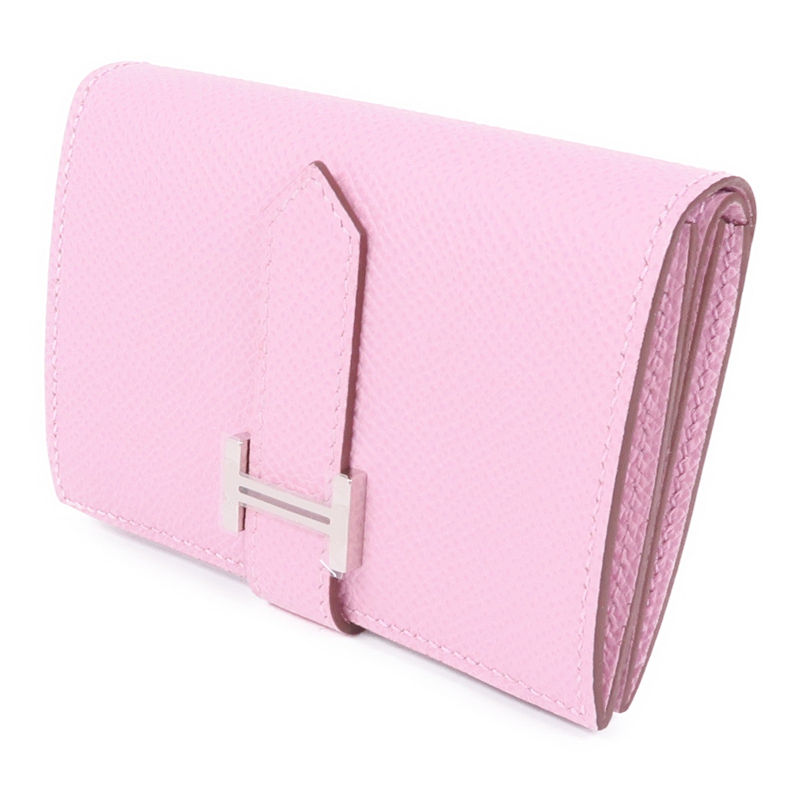 HERMES Epsom皮革Bearn Mini Wallet錢包Mauve Pale