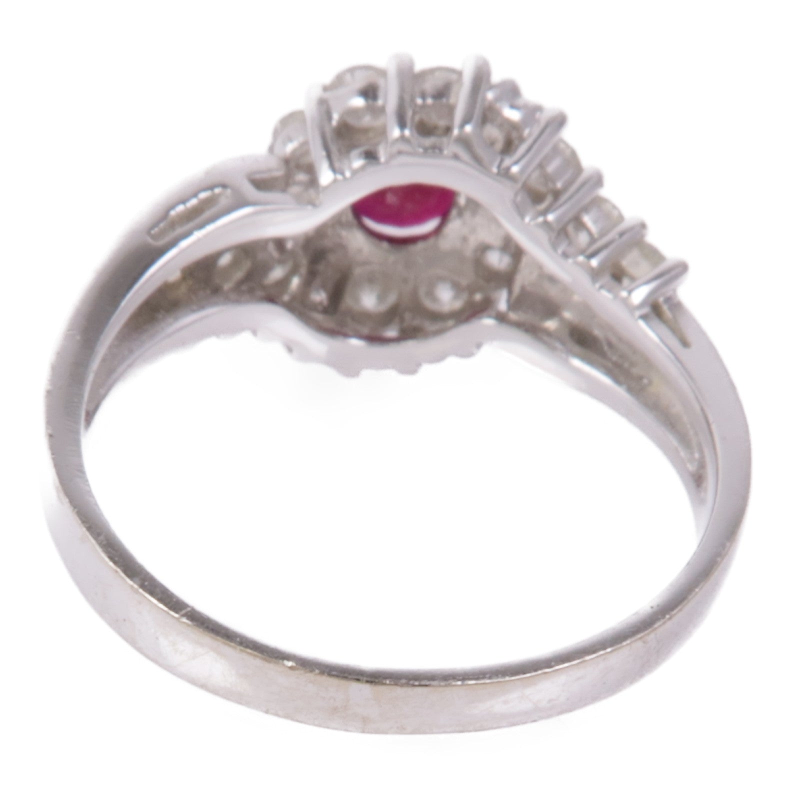 JEWELRY 【激減優惠】18K白金Ruby/Diamond Ring紅寶石/鑽石戒指US#4.75