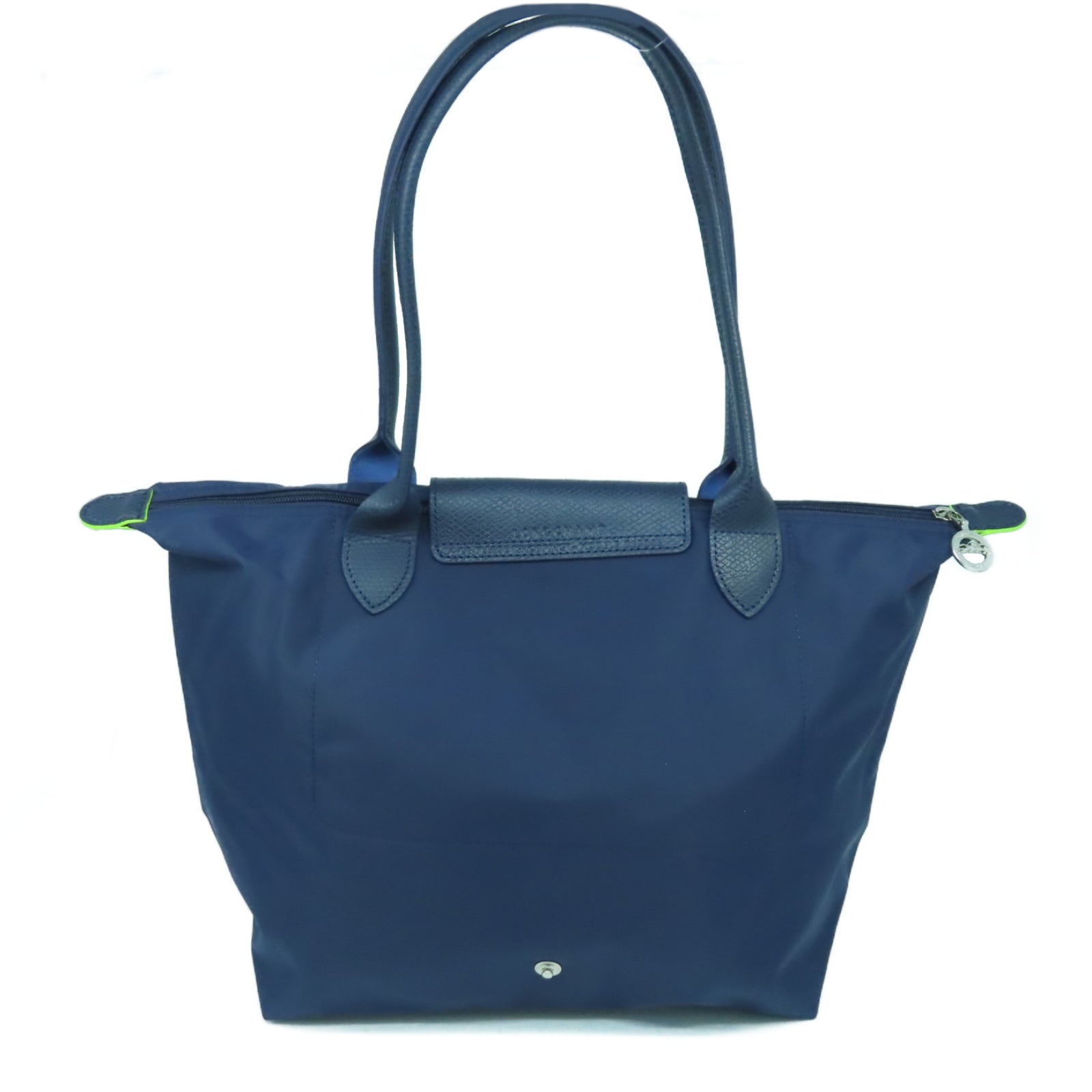 Longchamp 【激減優惠】尼龍/皮革Tote Bag銀扣手挽袋深藍色