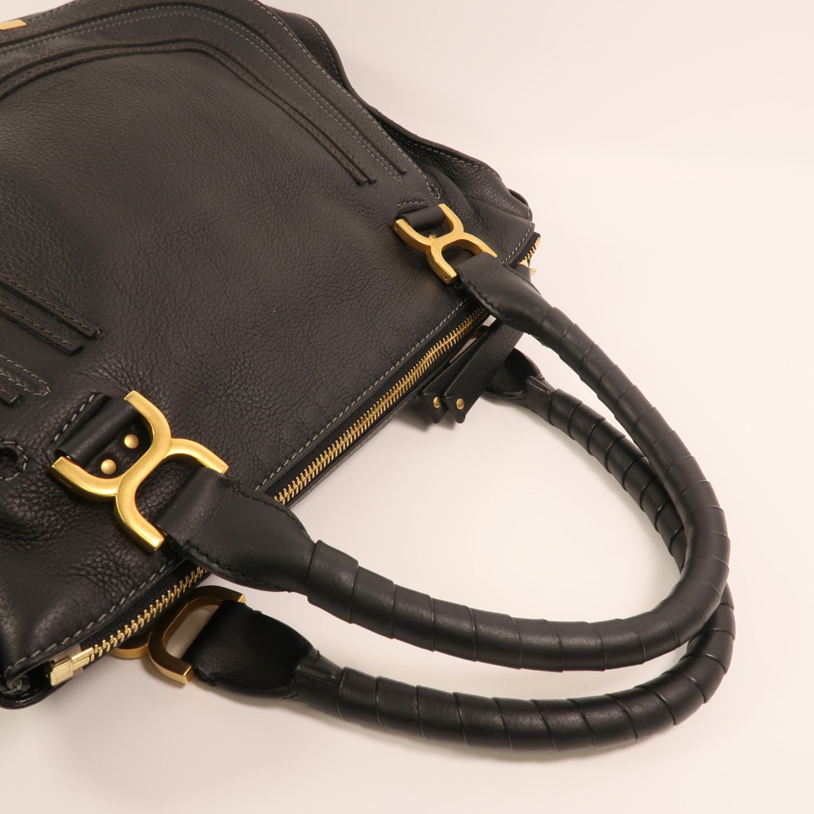 Chloe 牛皮皮革Marcie金扣手挽袋