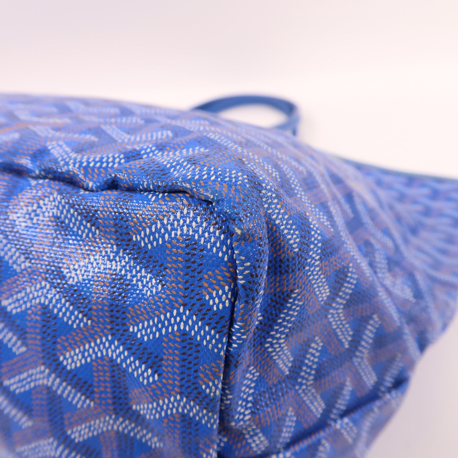 GOYARD 塗層帆布Saint Louis PM銀扣肩背袋藍色