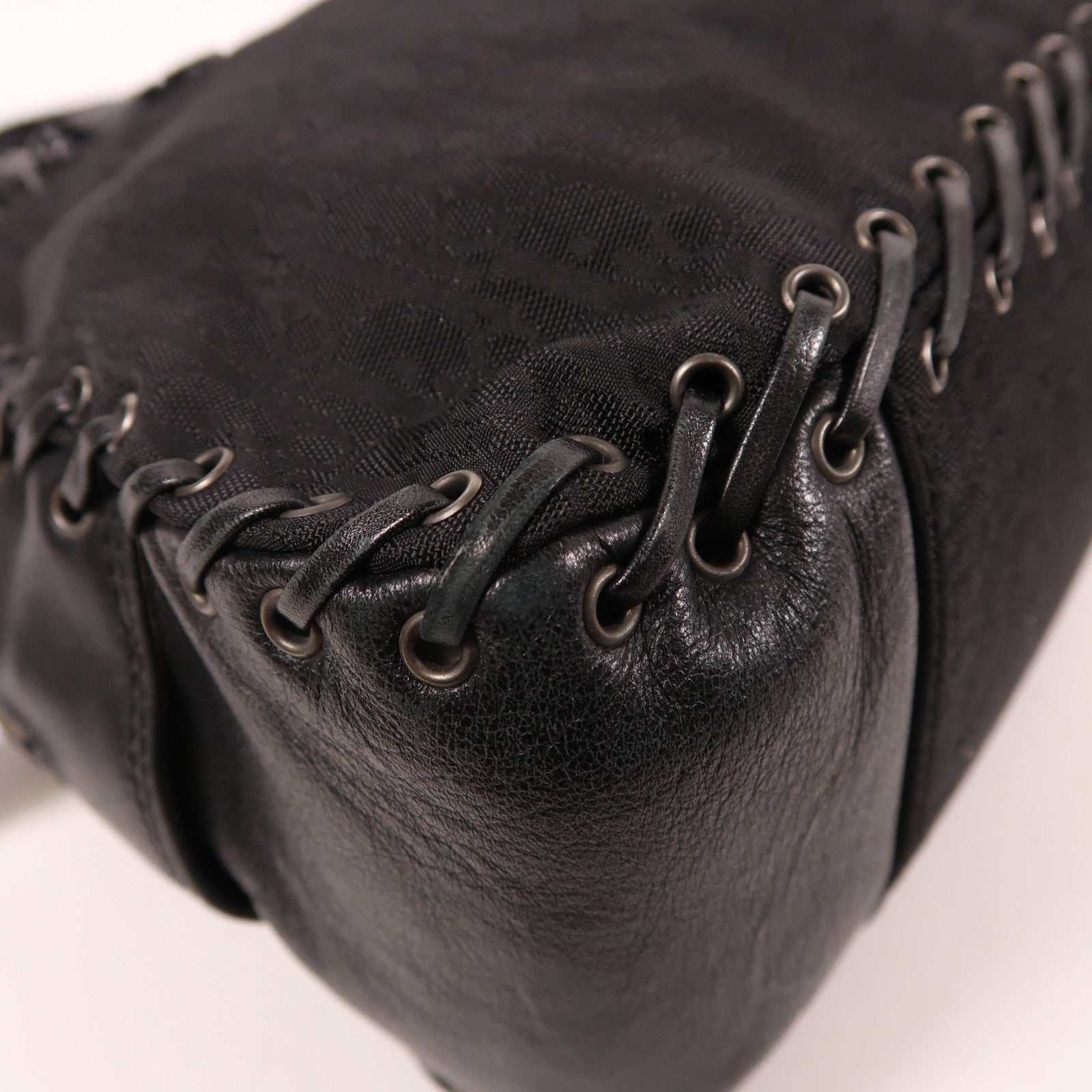 Dior 帆布/牛皮皮革Shoulder Bag肩背袋黑色