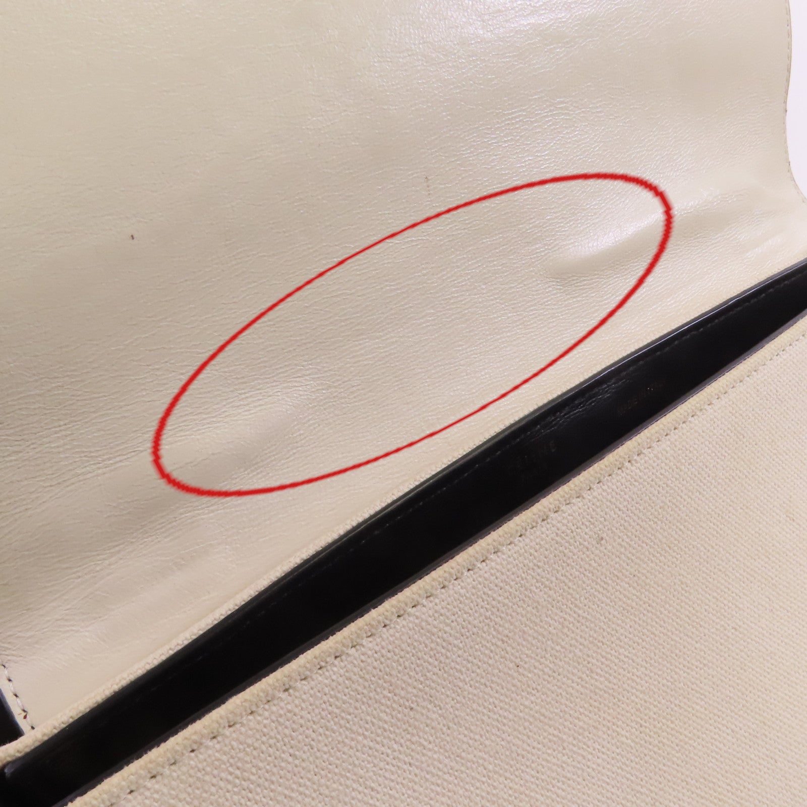 CELINE 帆布/牛皮皮革Trapeze金扣手挽肩背兩用袋