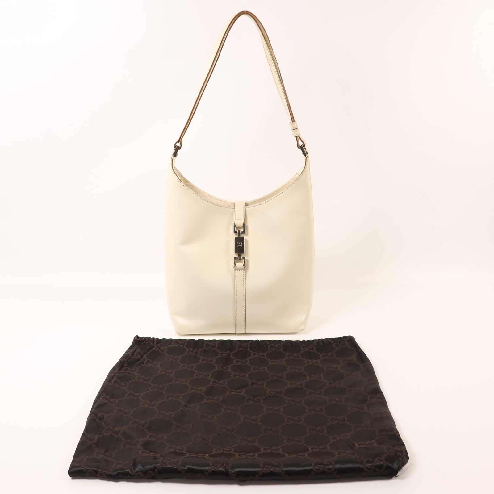 GUCCI 牛皮皮革Jackie Vintage銀扣肩背袋