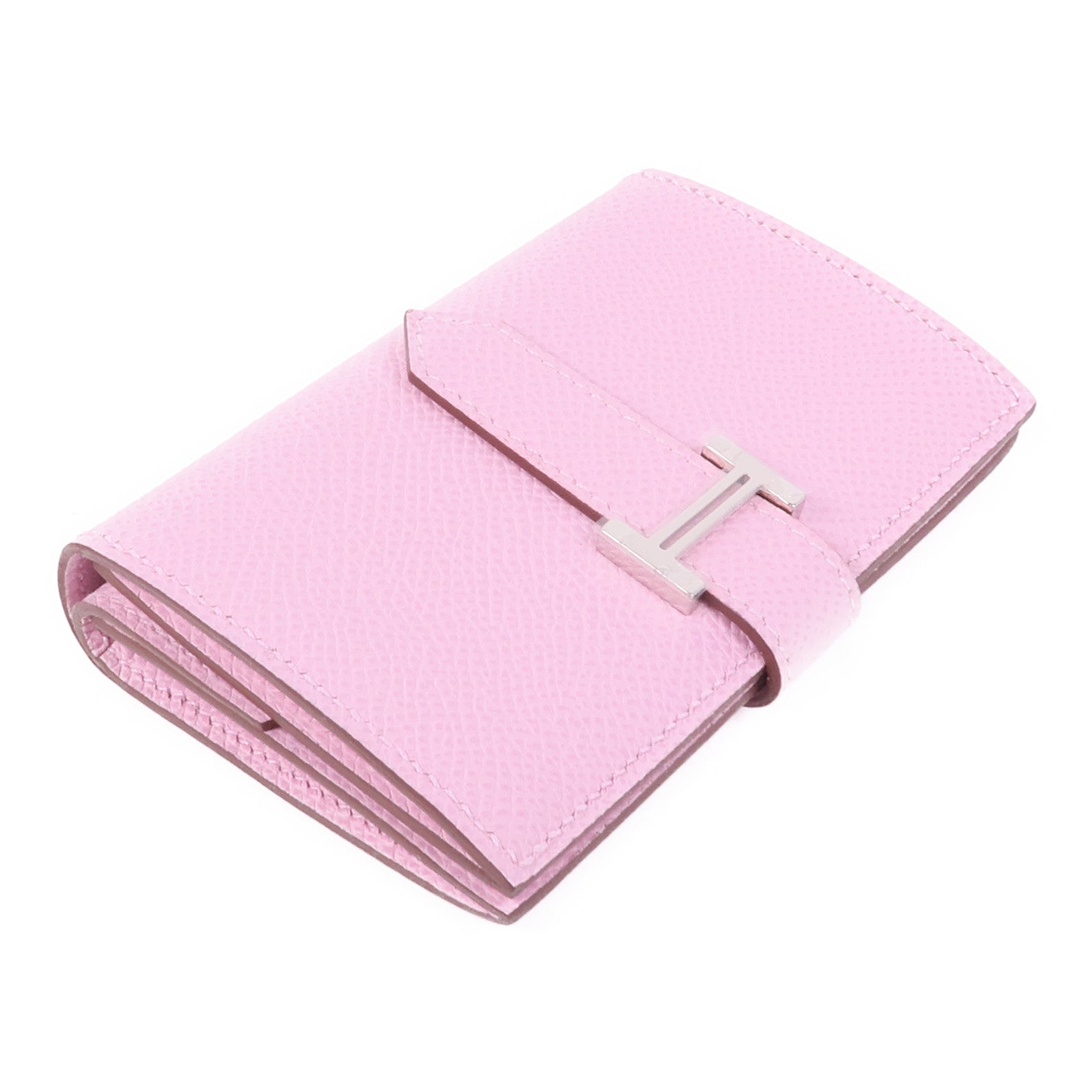 HERMES Epsom皮革Bearn Mini Wallet錢包Mauve Pale