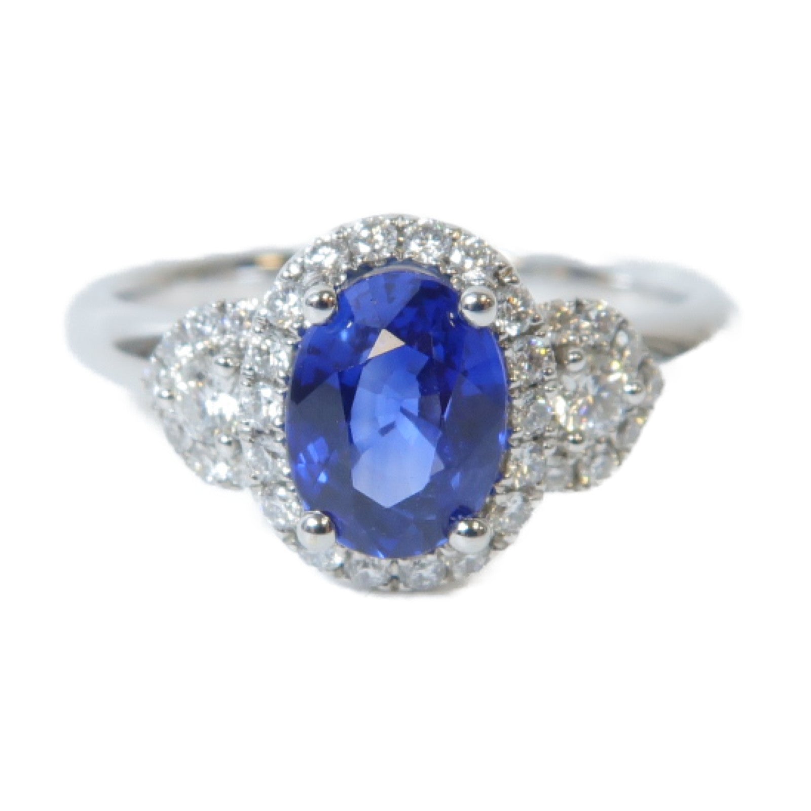 JEWELRY 【激減優惠】18K白金Sapphire Ring 1.27ct藍寶石/0.26ct鑽石戒指US#5.5