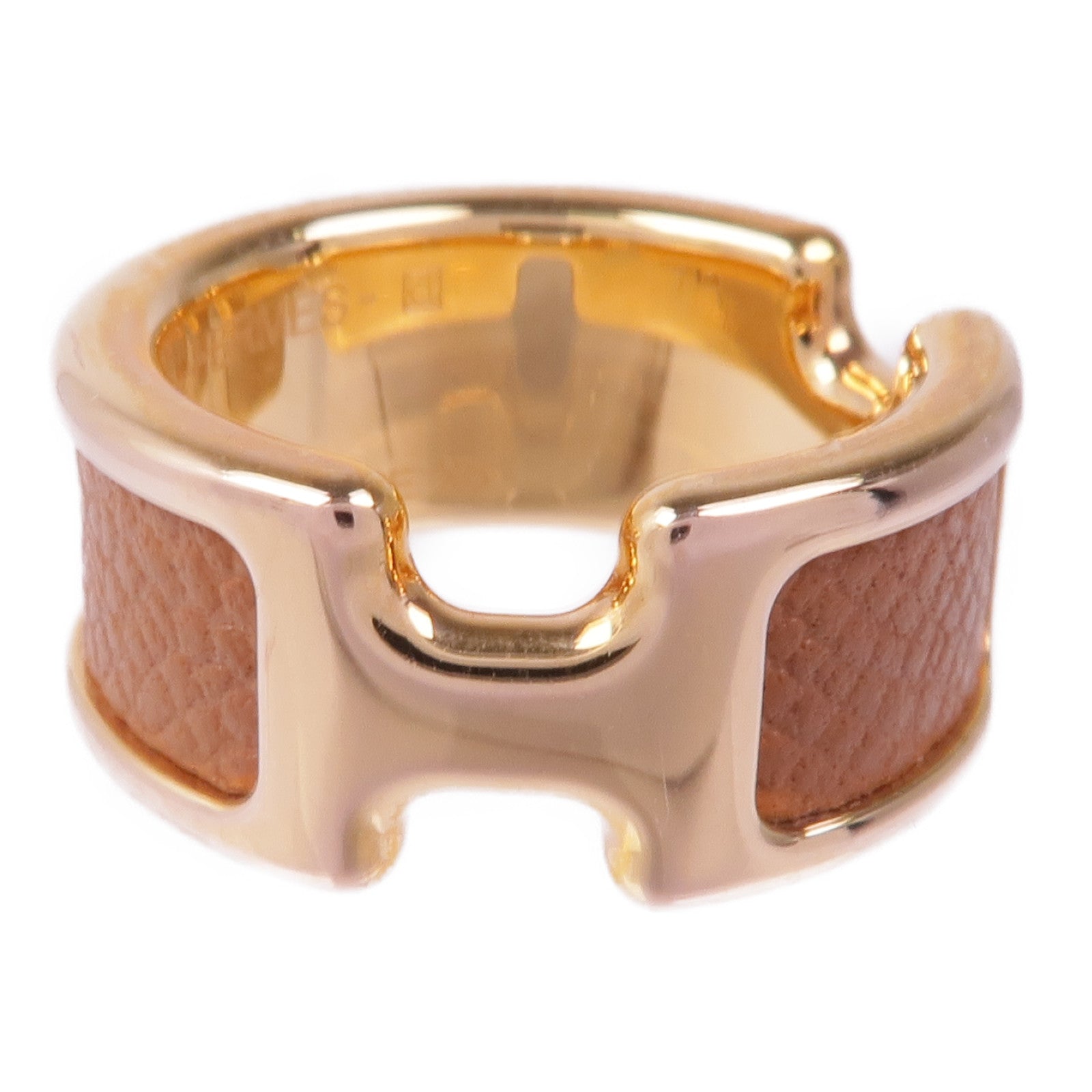 HERMES 金屬/Epsom皮革Olympe Ring戒指Hermes#XS/US#5