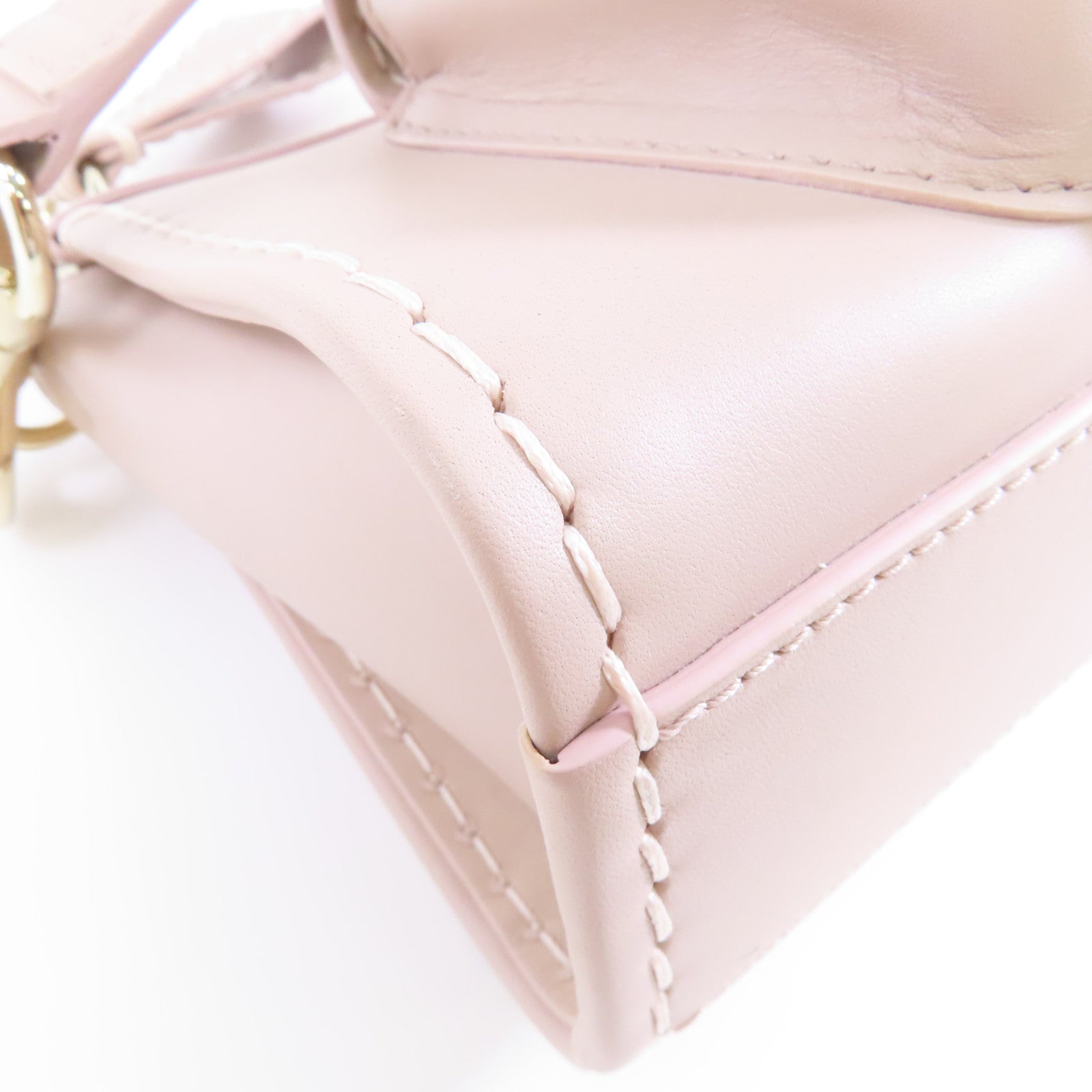 Chloe 牛皮皮革Shoulder Bag金扣肩背袋粉紅色